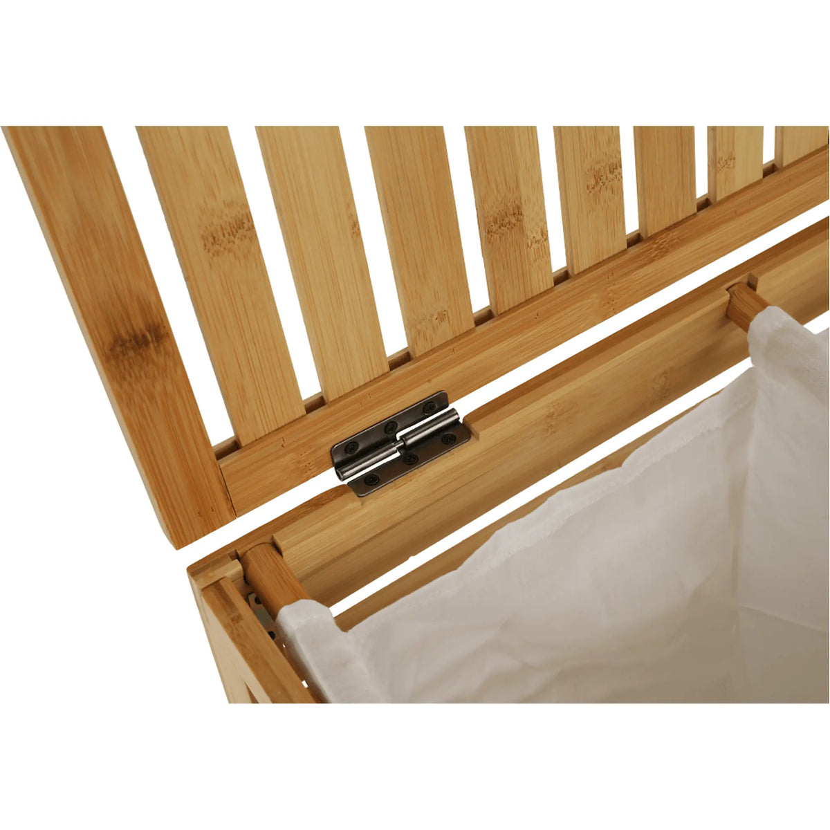 Cos de rufe MENORK, stejar, bambus/material textil, 50x35x60 cm