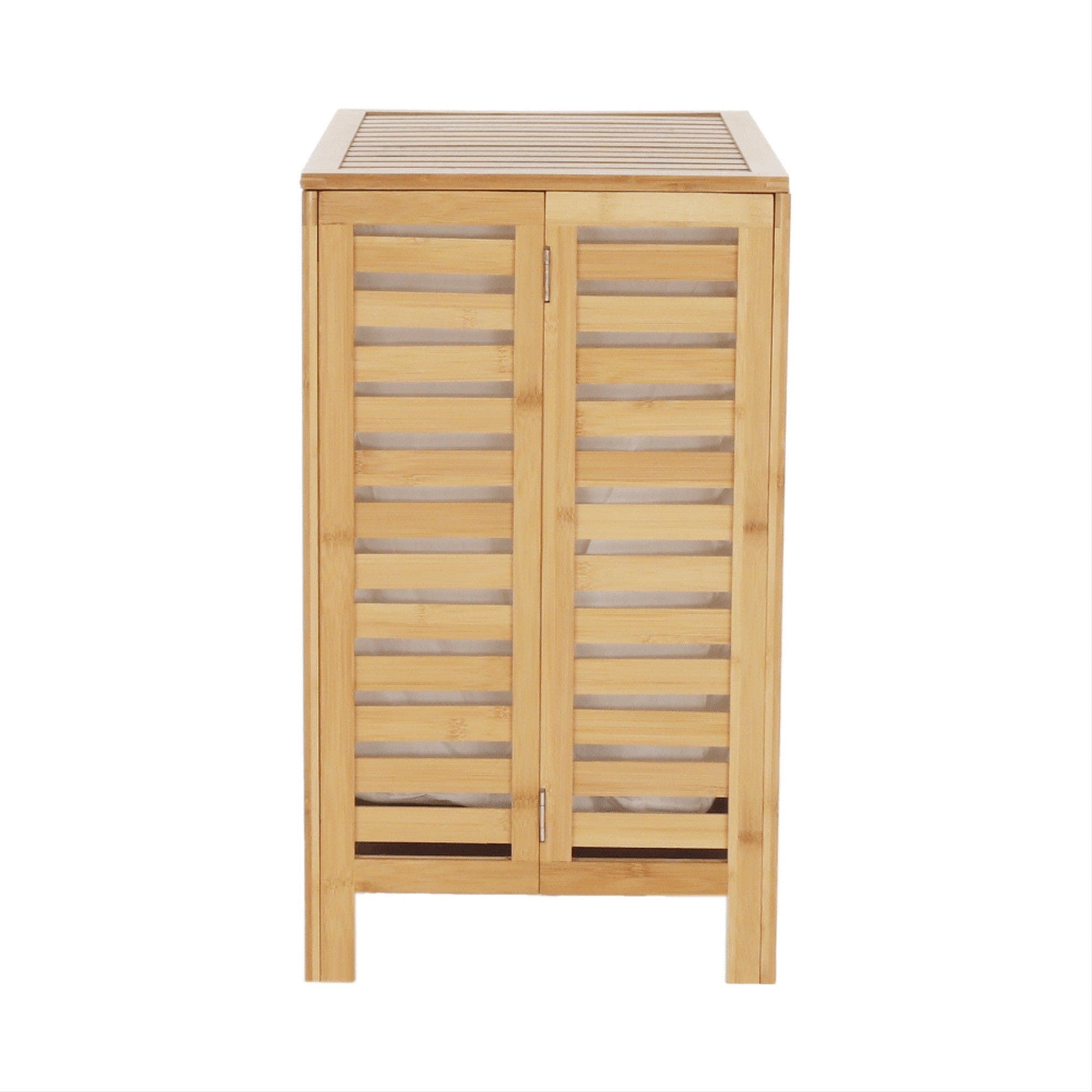 Cos de rufe MENORK, stejar, bambus/material textil, 50x35x60 cm