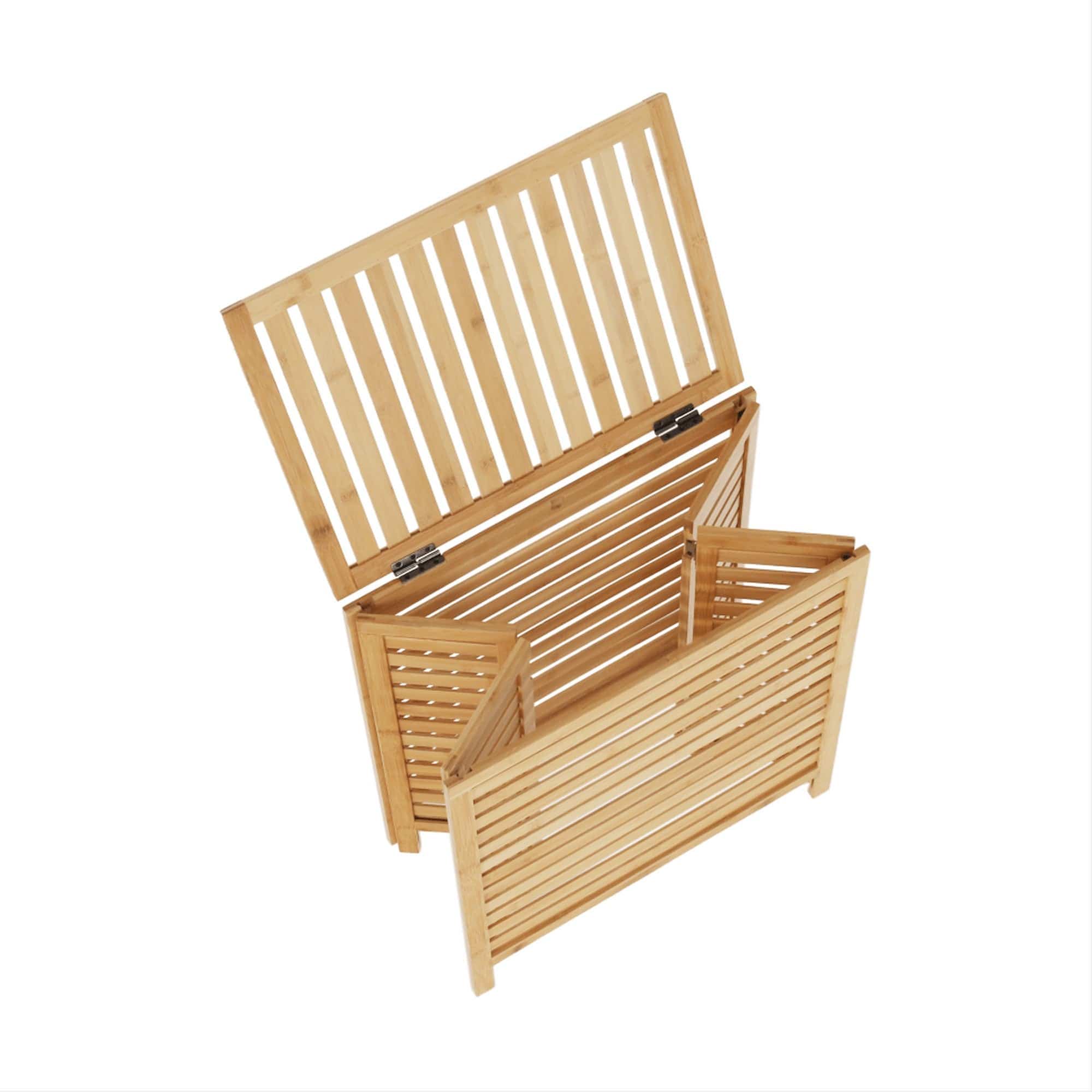 Cos de rufe MENORK, stejar, bambus/material textil, 50x35x60 cm