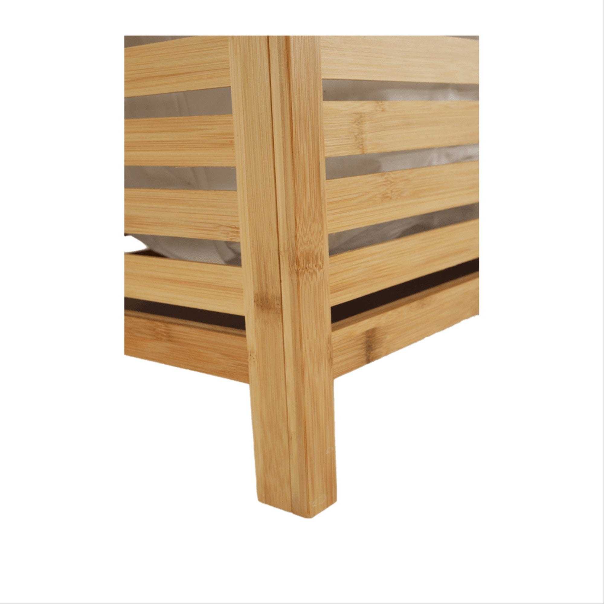 Cos de rufe MENORK, stejar, bambus/material textil, 50x35x60 cm