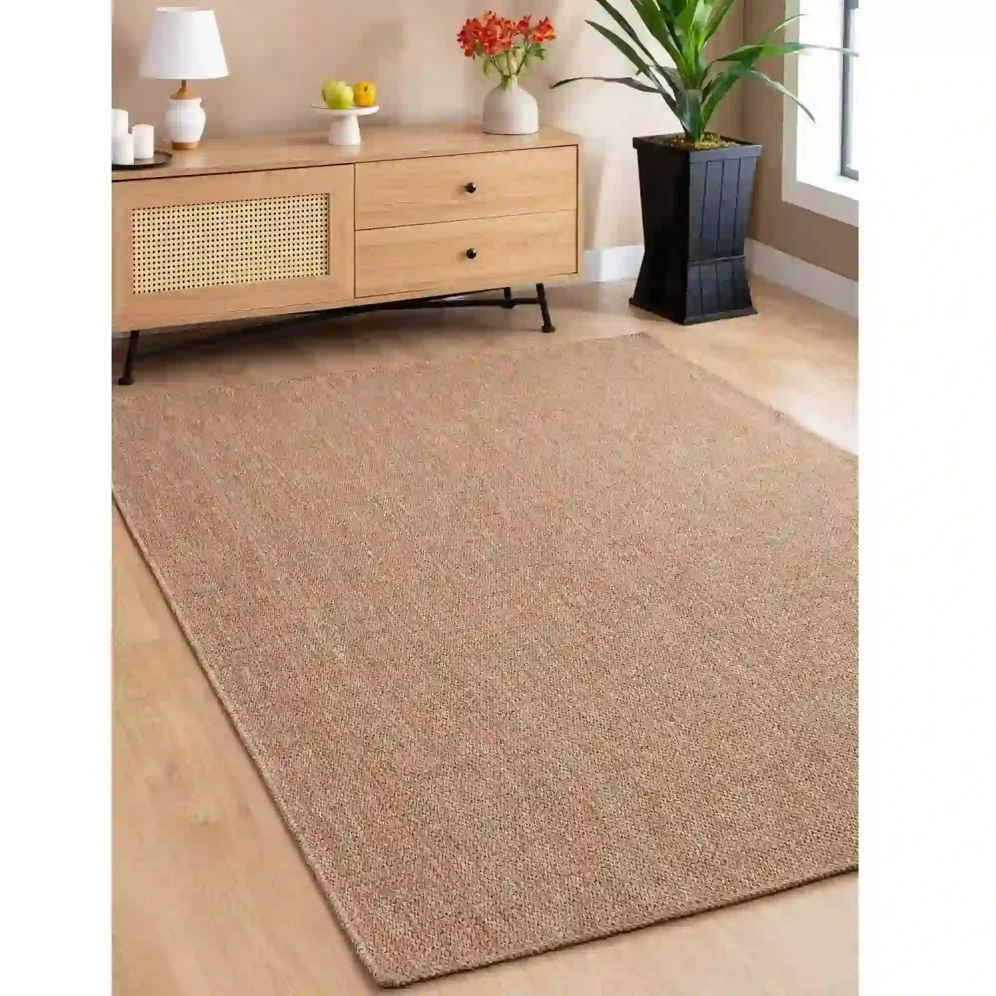 Covor 0604, 60x100 cm, forma dreptunghiulara, iuta, maro