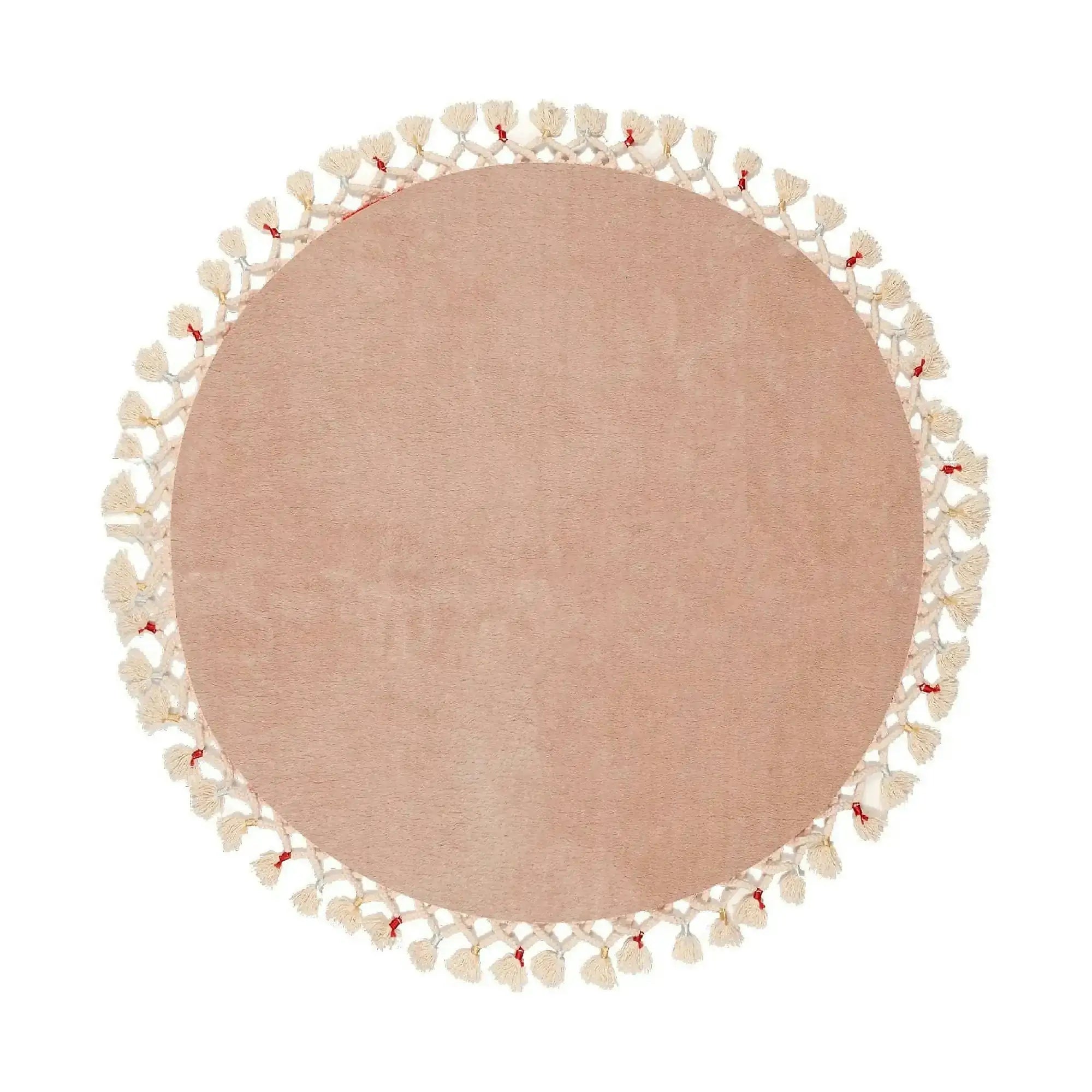 Covor 1286, 80x80 cm, forma rotunda, acril, crem