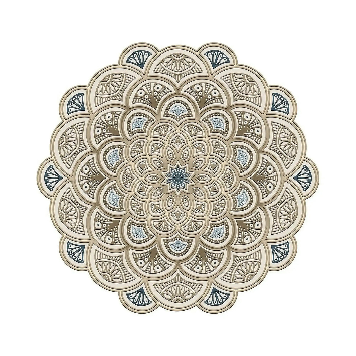 Covor, 180x180 cm, forma rotunda, poliester, crem, ALN600156KR18