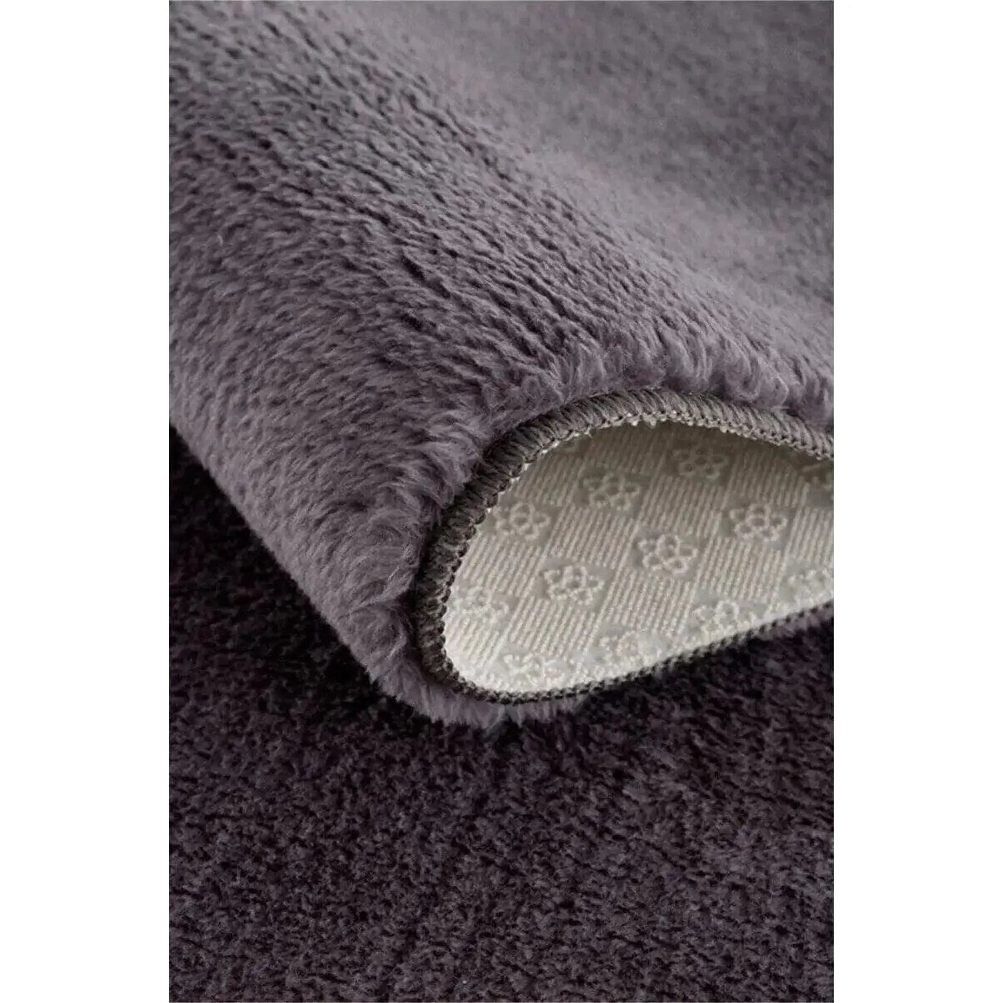 Covor 202BLY1364, 80x80 cm, forma rotunda, poliester, gri inchis