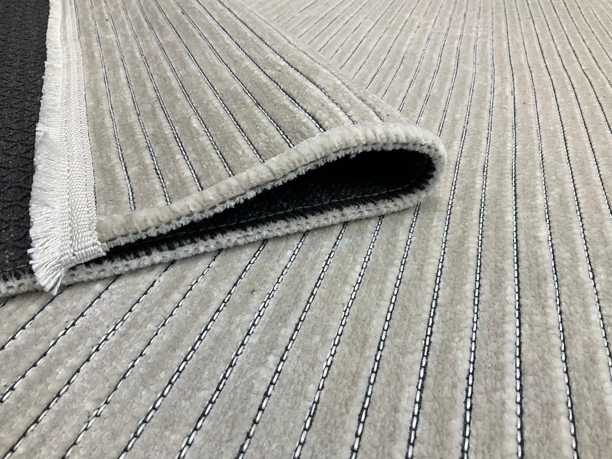 Covor 514SRZ2059, 80x150 cm, forma dreptunghiulara, material tesut, crem