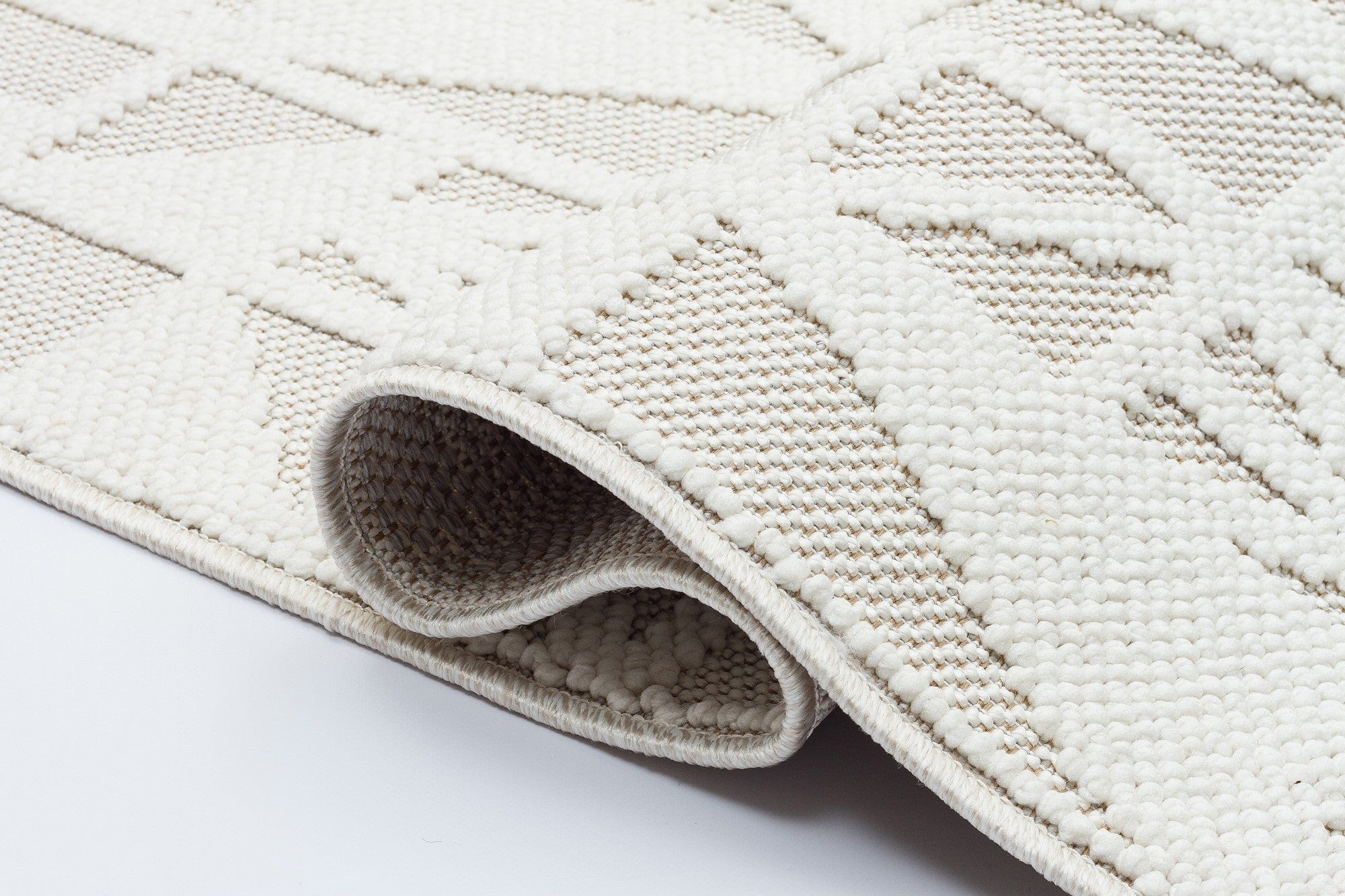 Covor 514SRZ2095, 80x150 cm, forma dreptunghiulara, material tesut, crem