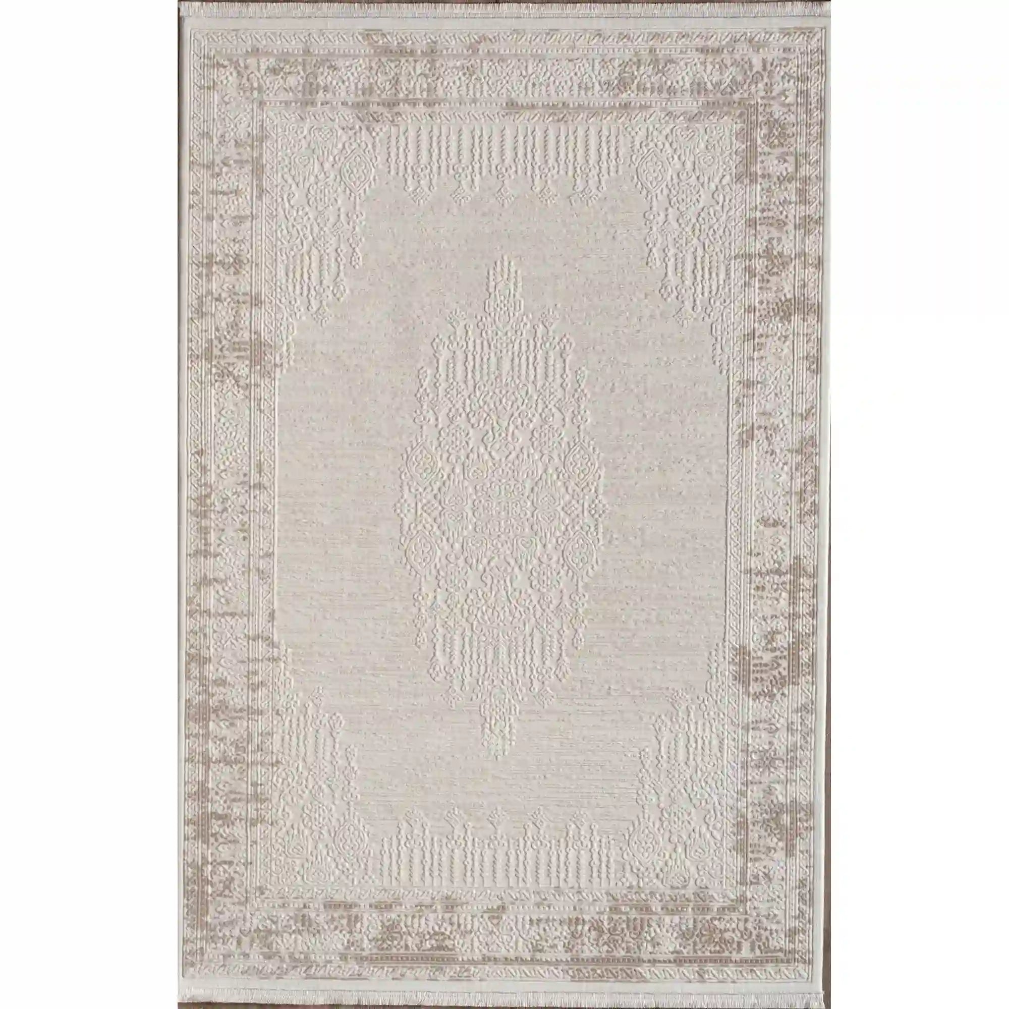 Covor ANETTA 03320A, 80x150 cm, forma dreptunghiulara, acril, crem/bej