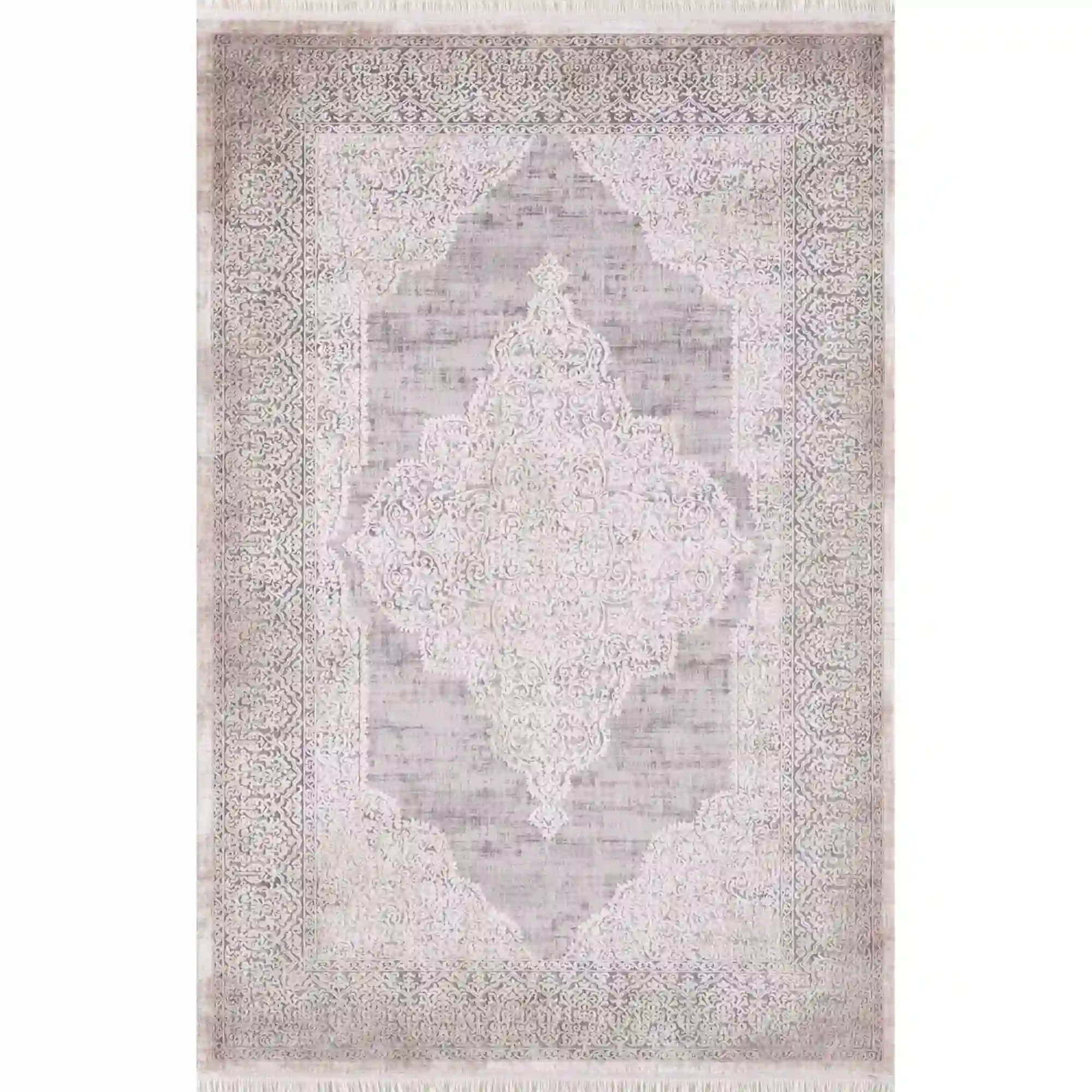 Covor BAROK 02253C, 160x230 cm, forma dreptunghiulara, fibre sintetice, crem/gri