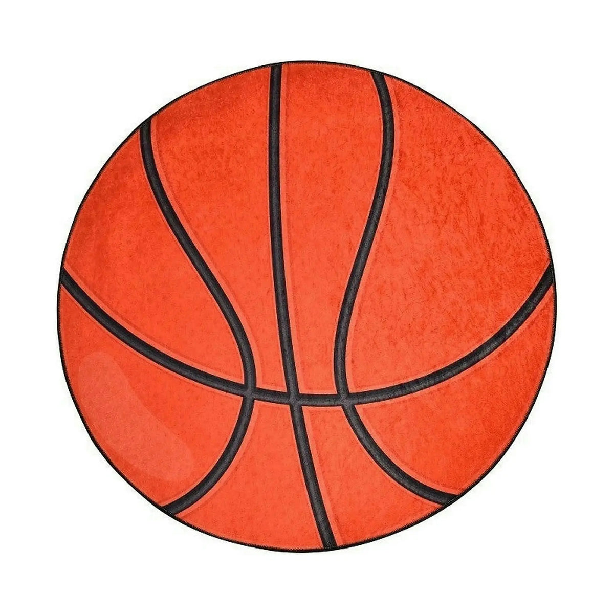 Covor BASKETBALL, 140x140 cm, forma rotunda, poliester/stofa catifelata, portocaliu