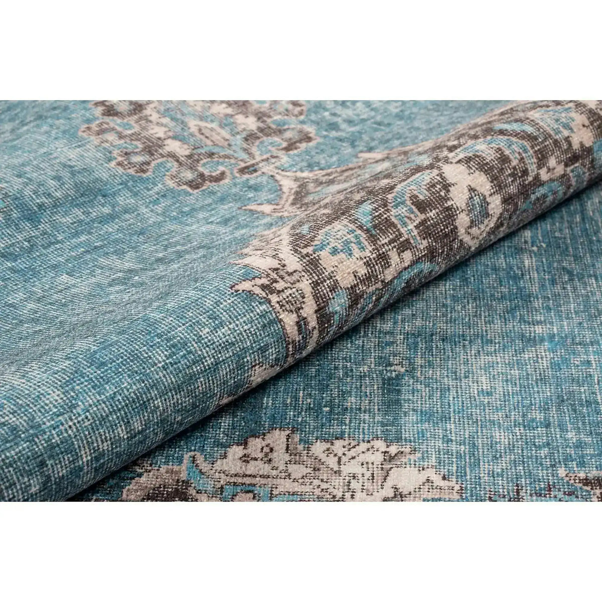 Covor BLUES CHENILLE, 75x150 cm, forma dreptunghiulara, poliester, albastru/gri, AL 201