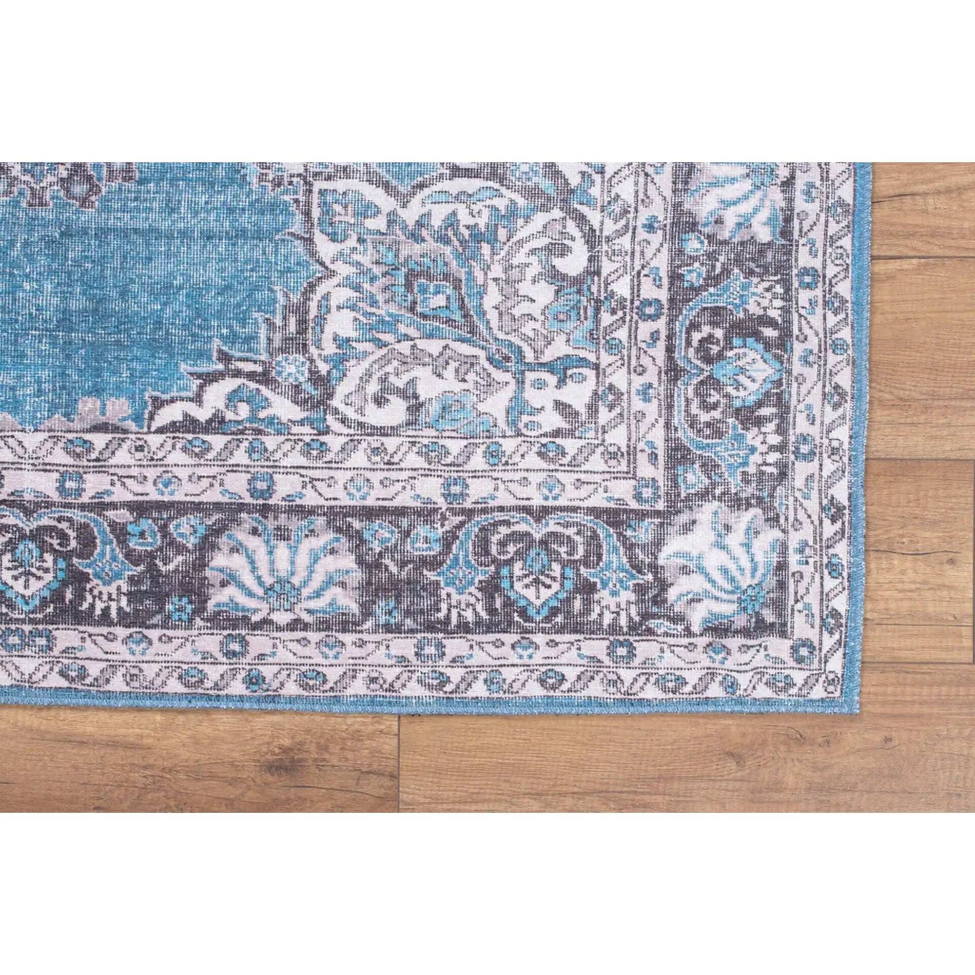 Covor BLUES CHENILLE, 75x150 cm, forma dreptunghiulara, poliester, albastru/gri, AL 201
