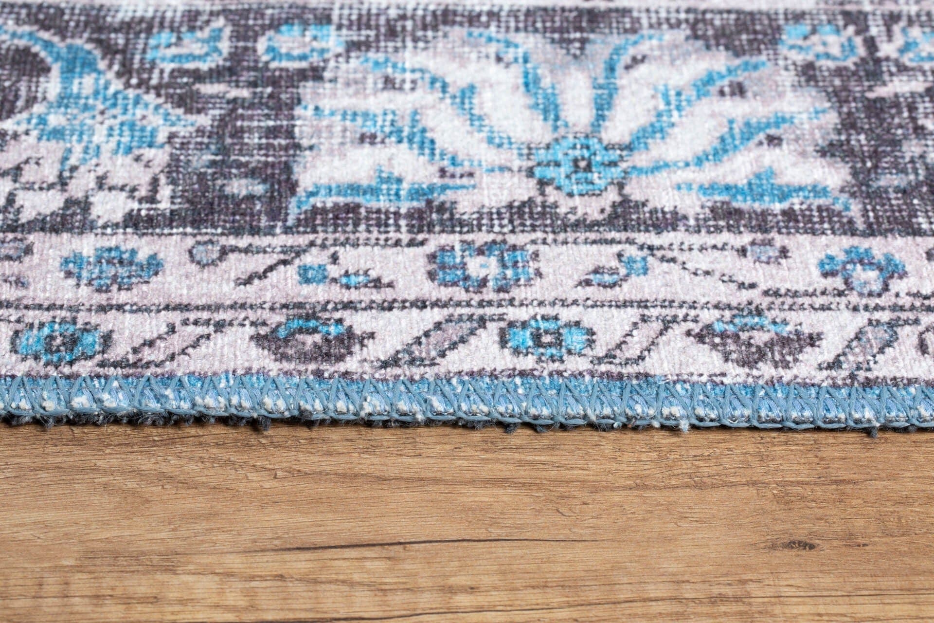 Covor BLUES CHENILLE, 75x150 cm, forma dreptunghiulara, poliester, albastru/gri, AL 201