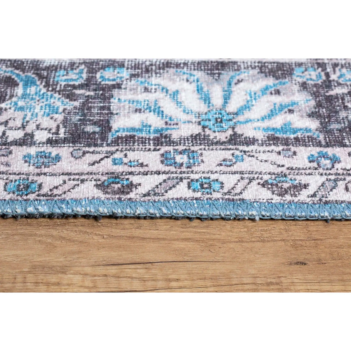 Covor BLUES CHENILLE, 75x150 cm, forma dreptunghiulara, poliester, albastru/gri, AL 201