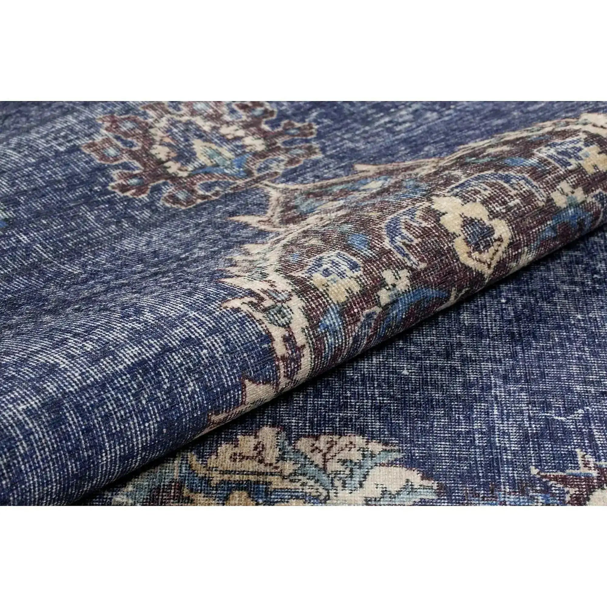Covor BLUES CHENILLE, 75x150 cm, forma dreptunghiulara, poliester, albastru inchis/alb, AL 249