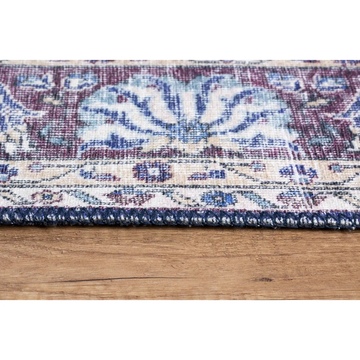 Covor BLUES CHENILLE, 75x150 cm, forma dreptunghiulara, poliester, albastru inchis/alb, AL 249
