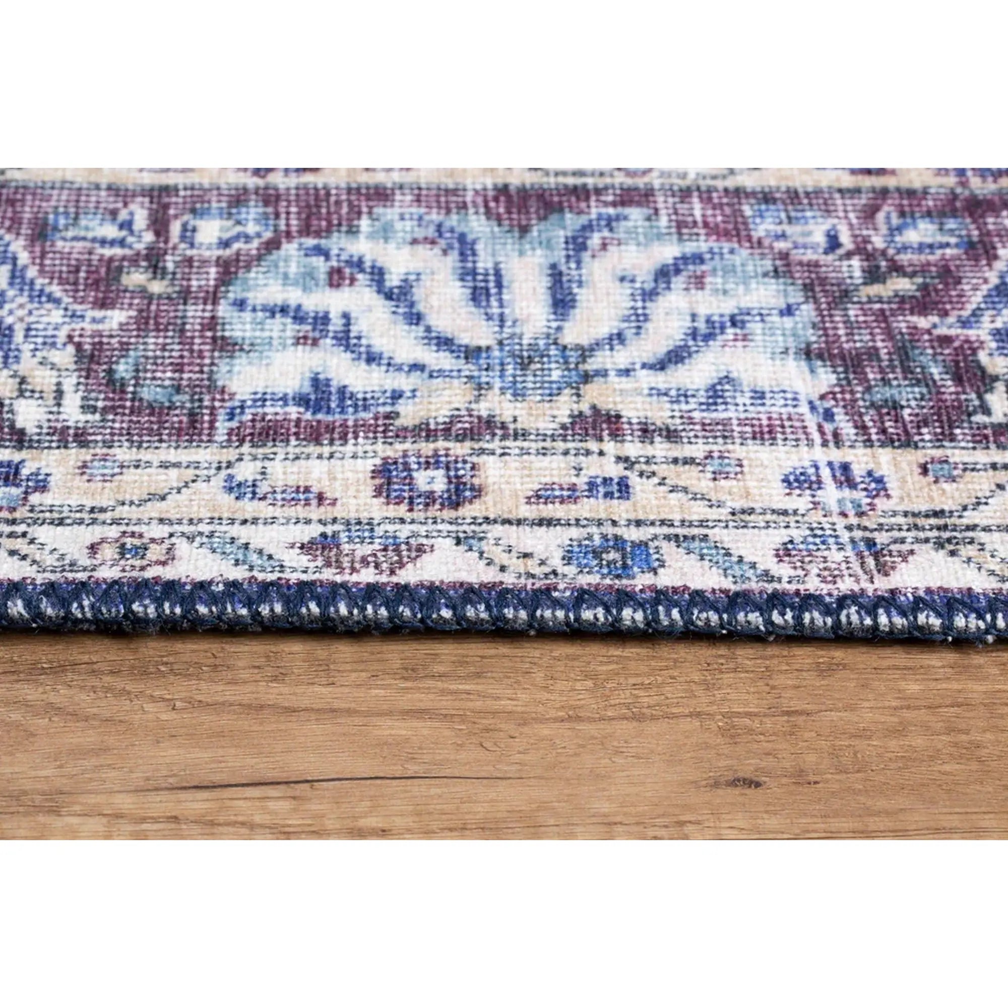 Covor BLUES CHENILLE, 75x150 cm, forma dreptunghiulara, poliester, albastru inchis/alb, AL 249