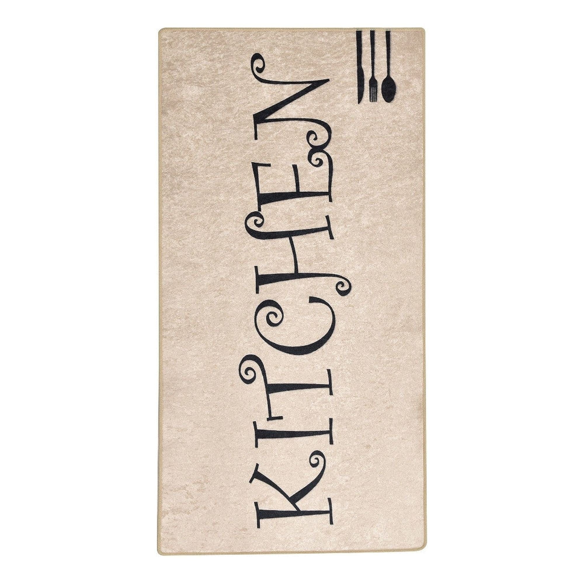 Covor bucatarie SPOON, 140x190 cm, forma dreptunghiulara, poliester/tesatura catifelata, multicolor