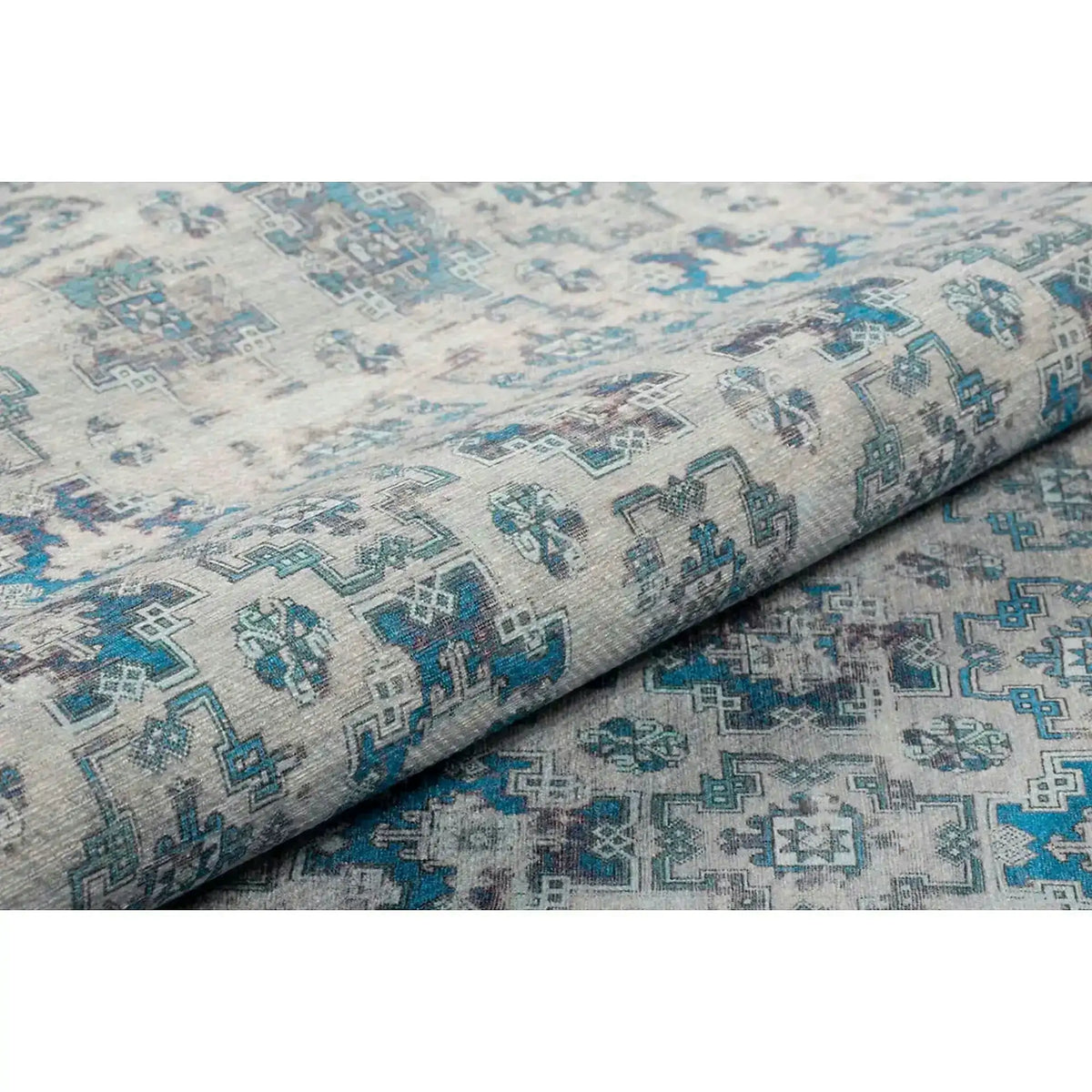 Covor DORIAN CHENILLE, 75x150 cm, forma dreptunghiulara, poliester, albastru, AL 221