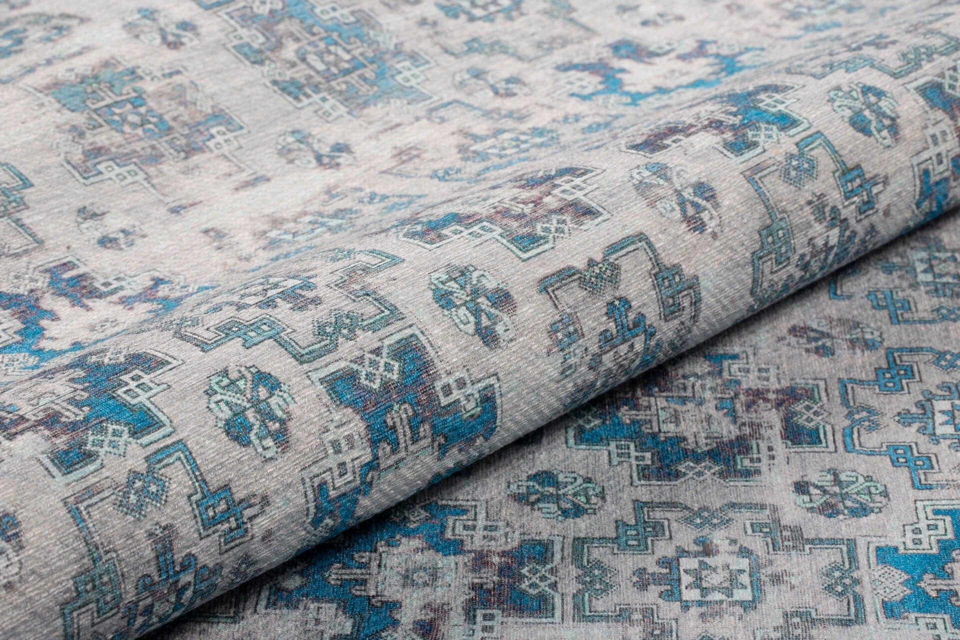 Covor DORIAN CHENILLE, 75x150 cm, forma dreptunghiulara, poliester, albastru, AL 221