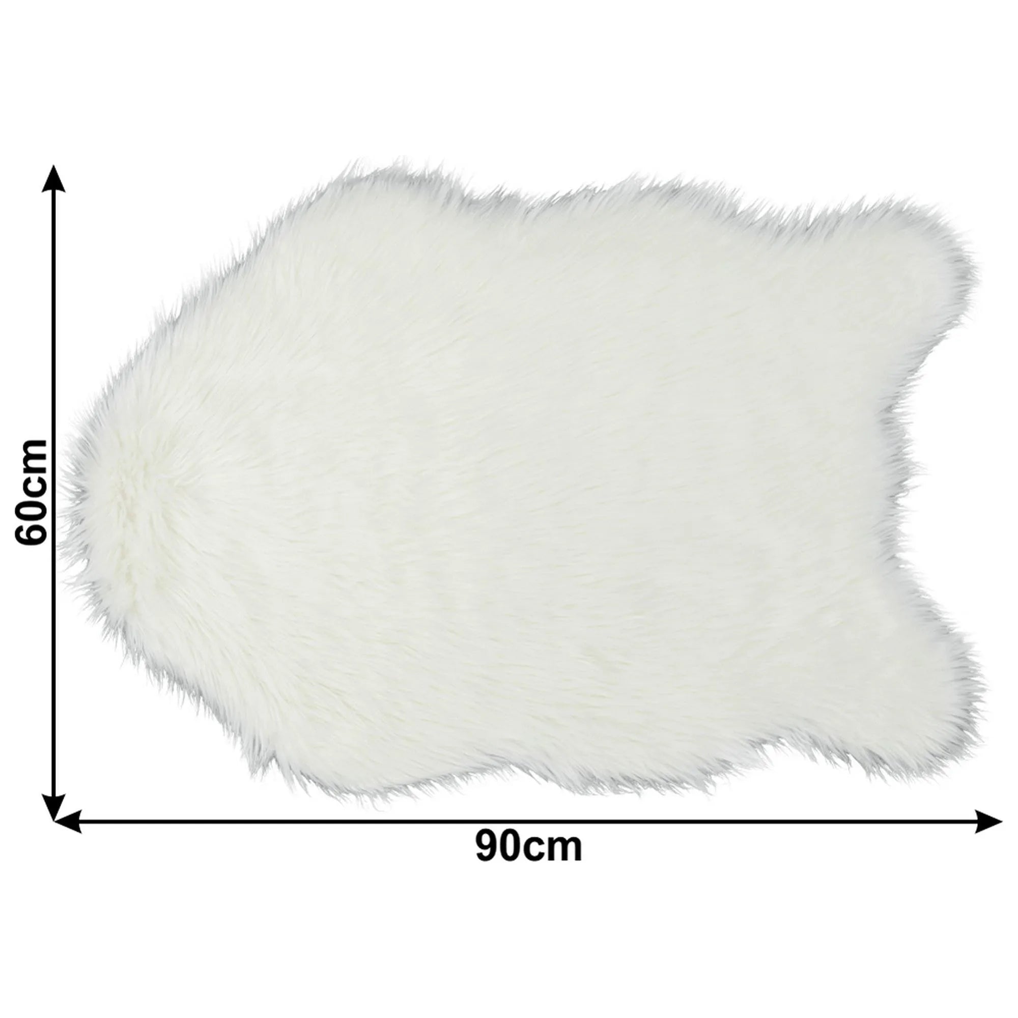 Covor EBONY TYP 1, 60x90 cm, forma atipica, alb, blana artificiala