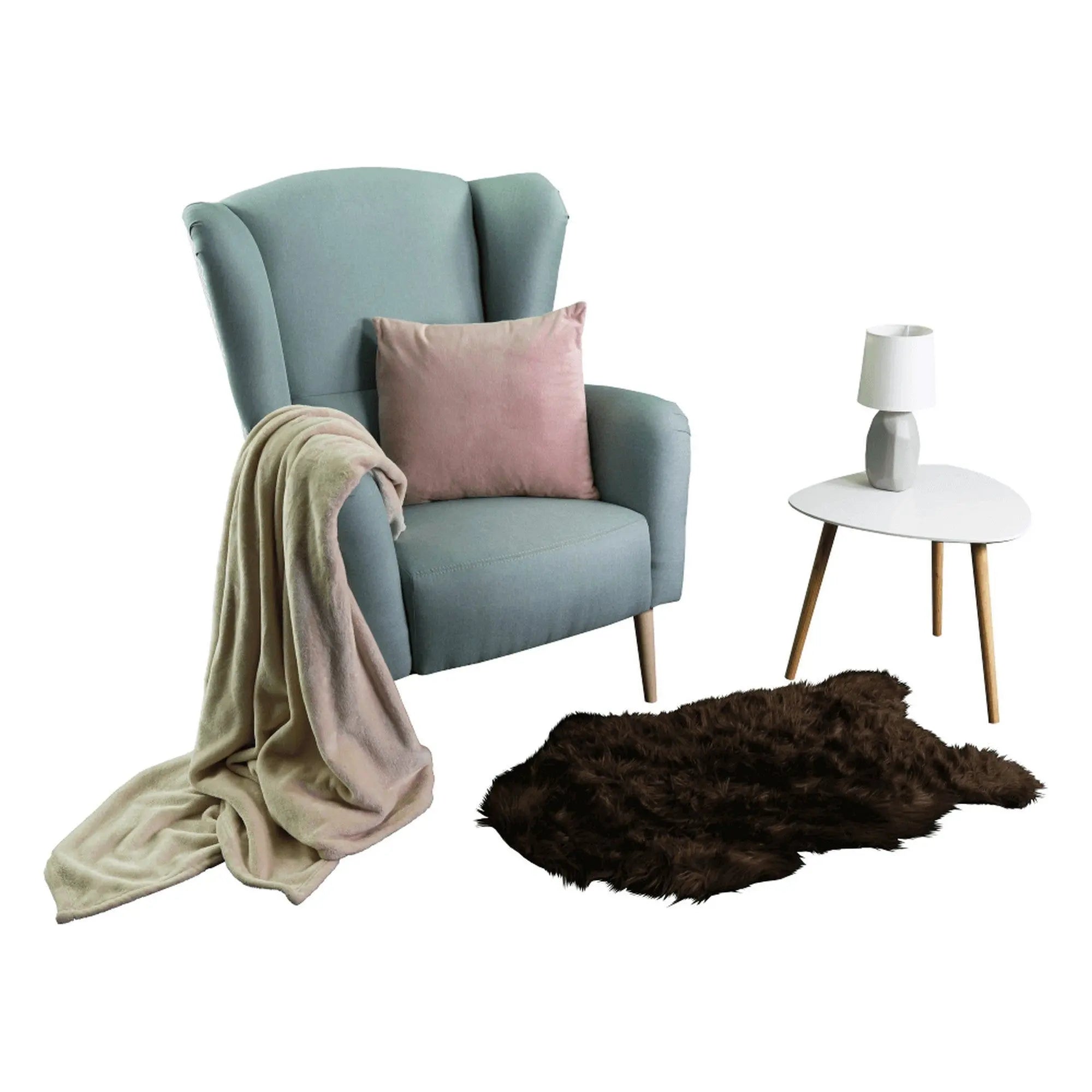 Covor EBONY TYP 3, 60x90 cm, forma atipica, maro, blana artificiala