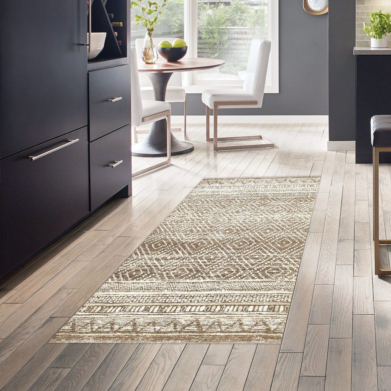 Covor F5087 - V2, 80x120 cm, forma dreptunghiulara, poliester, maro