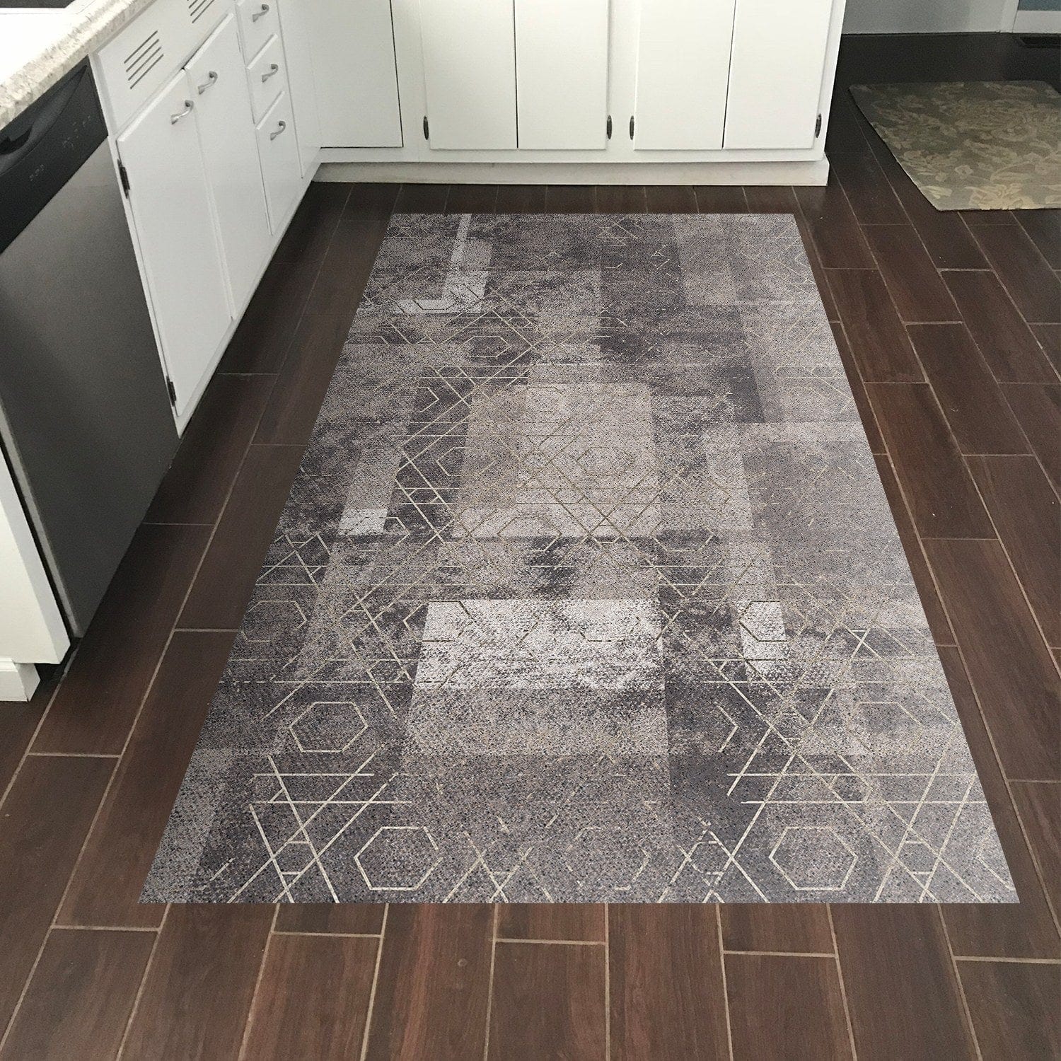 Covor F5132 - V2, 80x120 cm, forma dreptunghiulara, poliester, bej