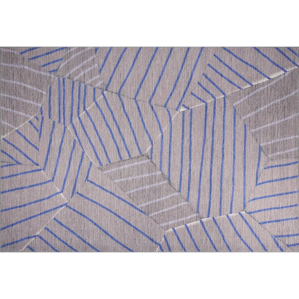 Covor FUNK CHENILLE, 75x150 cm, forma dreptunghiulara, poliester, bej/albastru, AL 179 MR