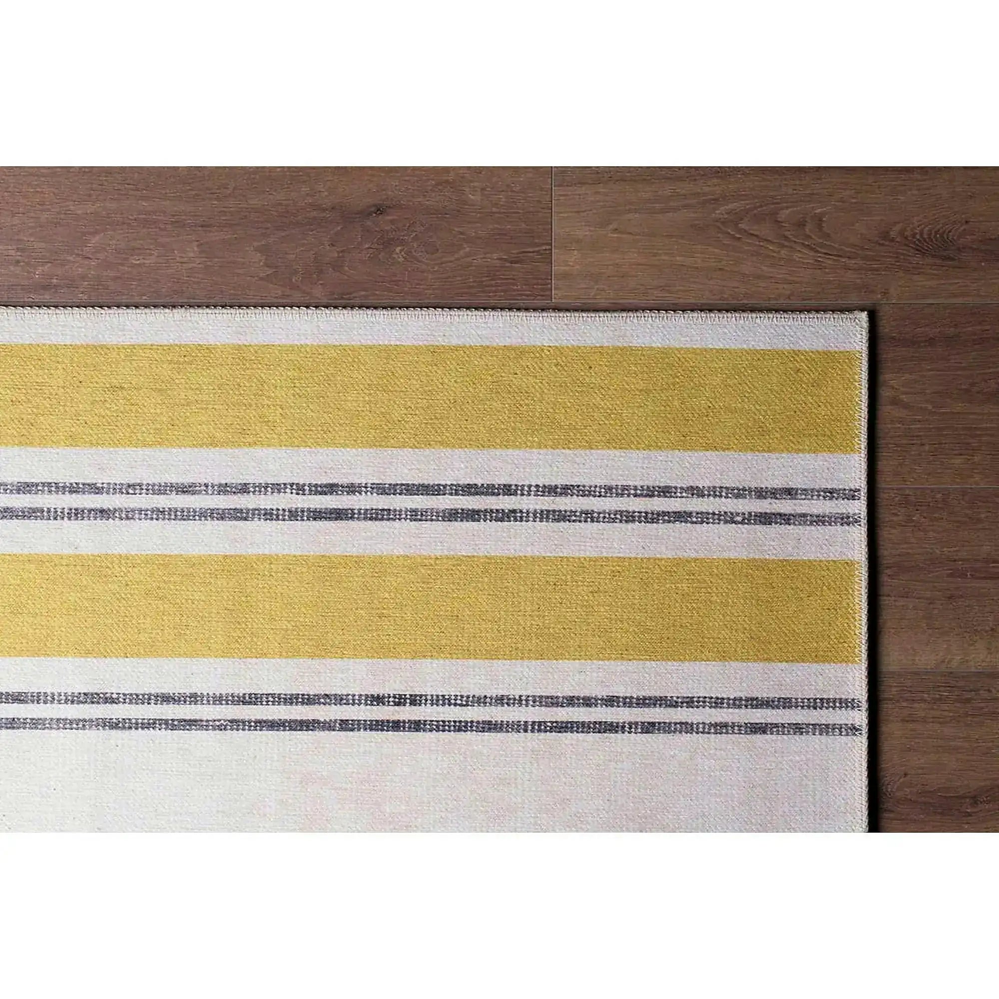 Covor FUNK CHENILLE, 75x150 cm, forma dreptunghiulara, poliester, galben/crem/gri, AL 13