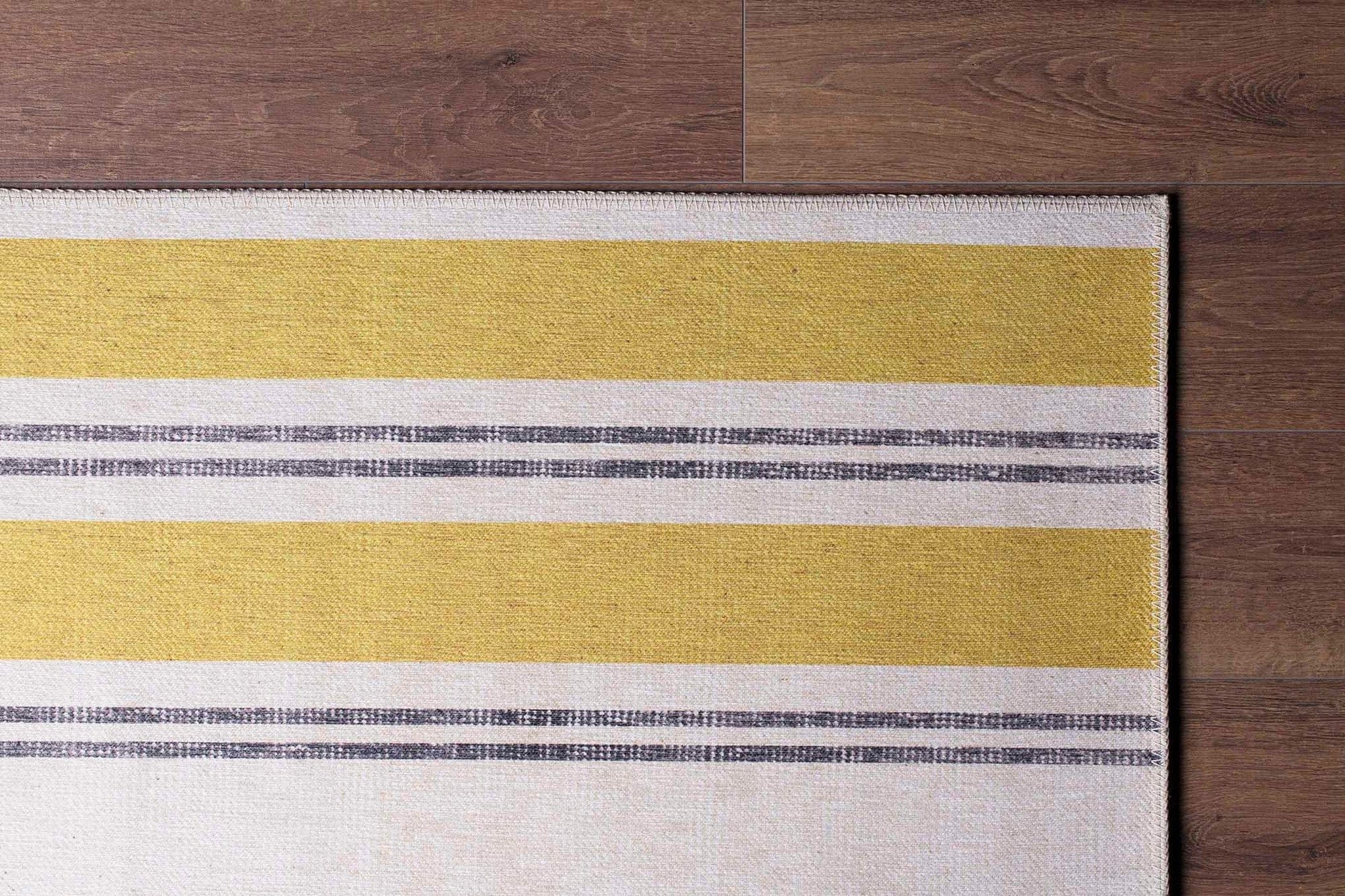 Covor FUNK CHENILLE, 75x150 cm, forma dreptunghiulara, poliester, galben/crem/gri, AL 13