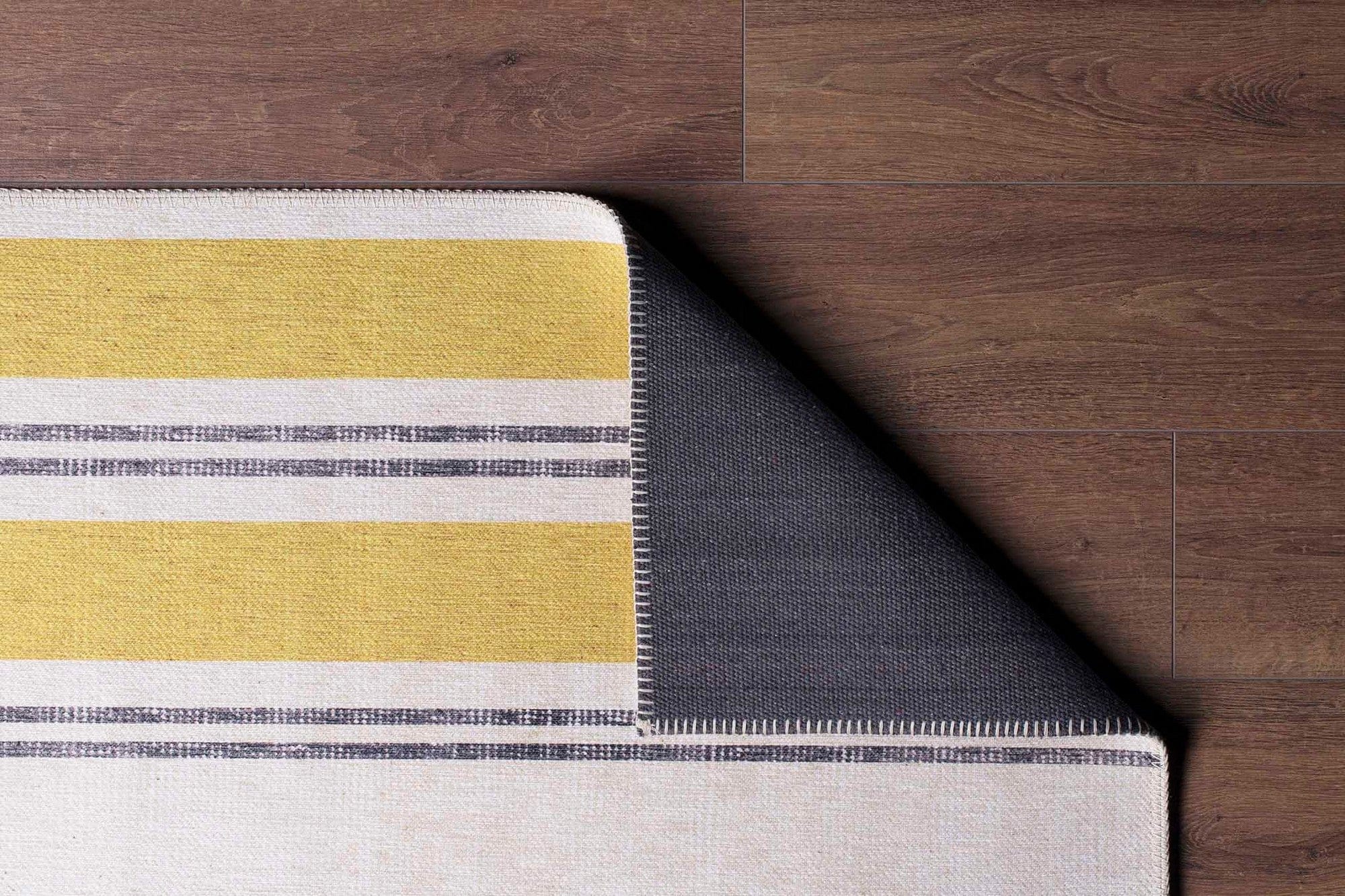 Covor FUNK CHENILLE, 75x150 cm, forma dreptunghiulara, poliester, galben/crem/gri, AL 13