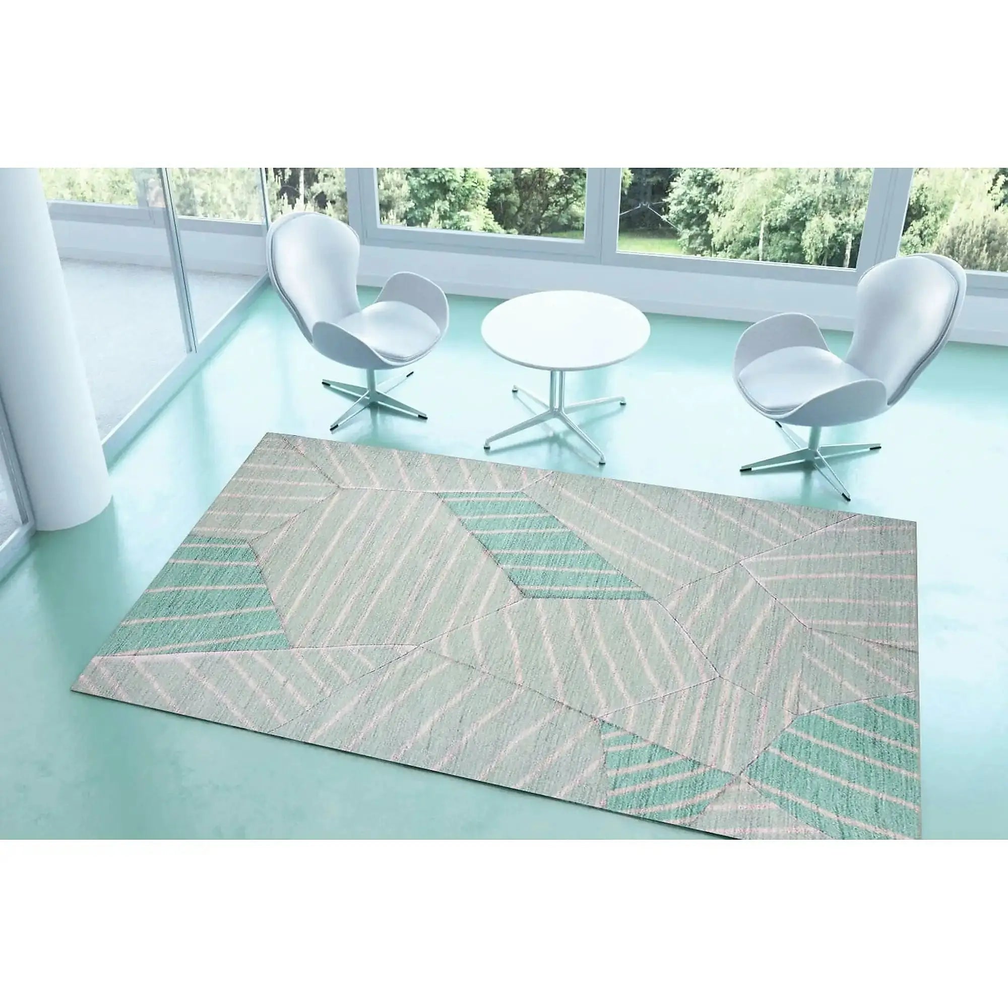 Covor FUNK CHENILLE, 75x150 cm, forma dreptunghiulara, poliester, turcoaz, AL 179 Y