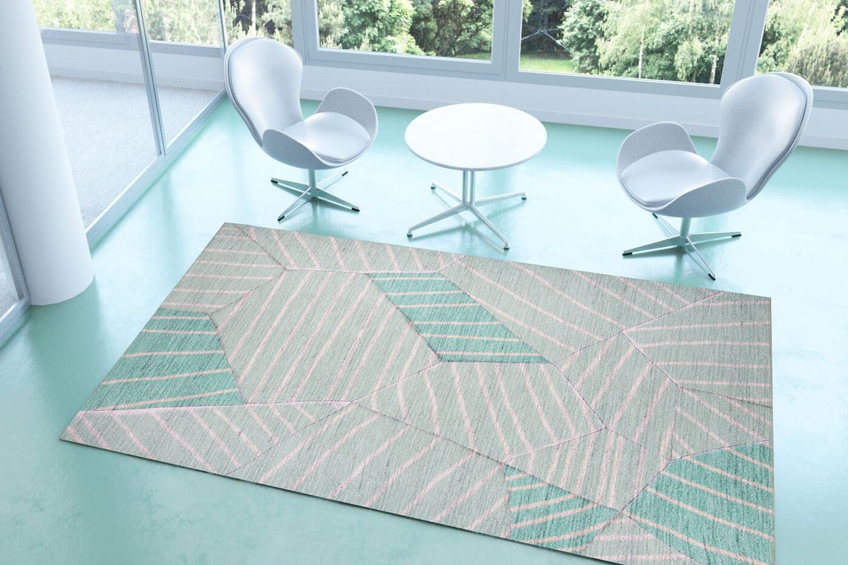 Covor FUNK CHENILLE, 75x150 cm, forma dreptunghiulara, poliester, turcoaz, AL 179 Y