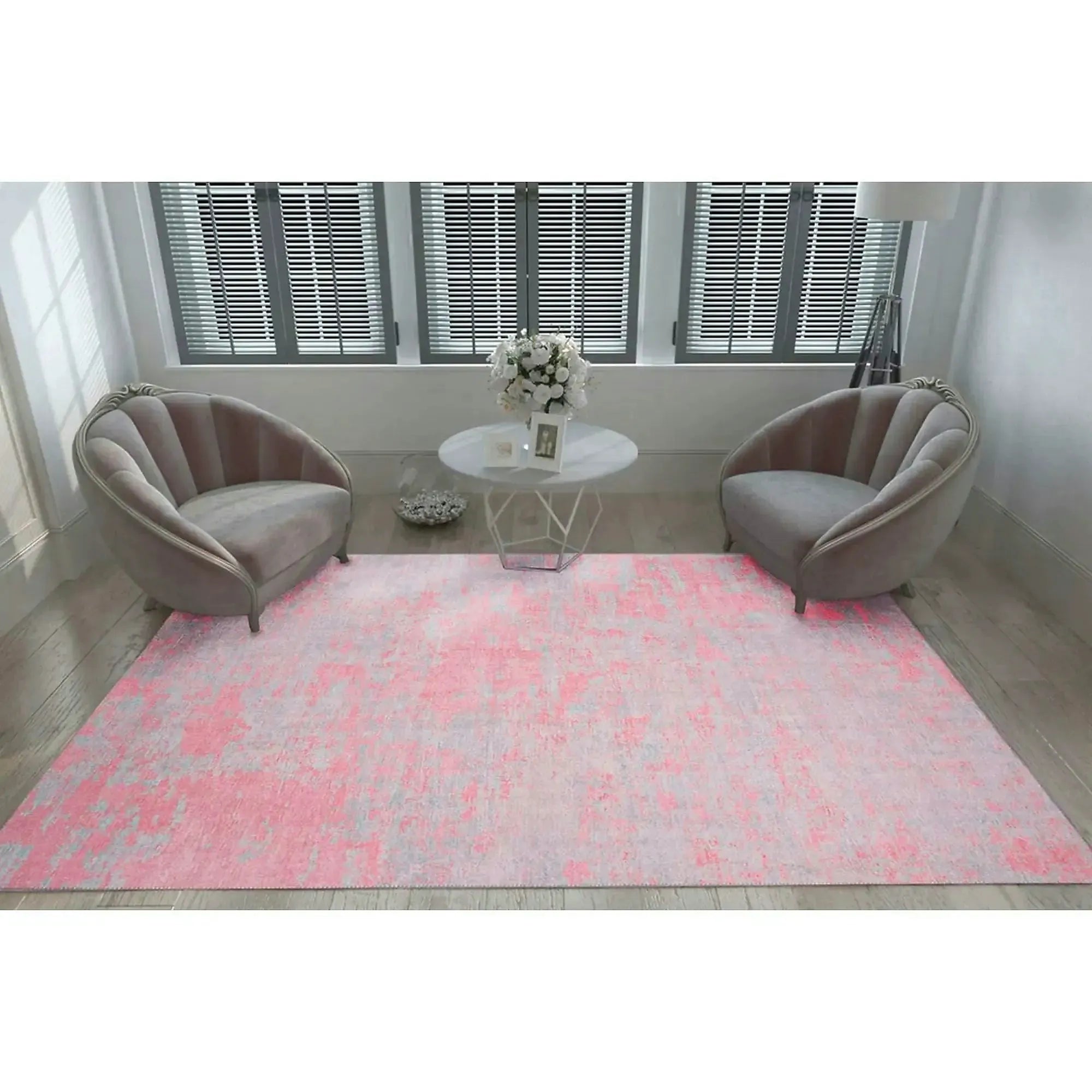 Covor FUNK CHENILLE, 75x150 cm, forma dreptunghiulara, roz, AL 99