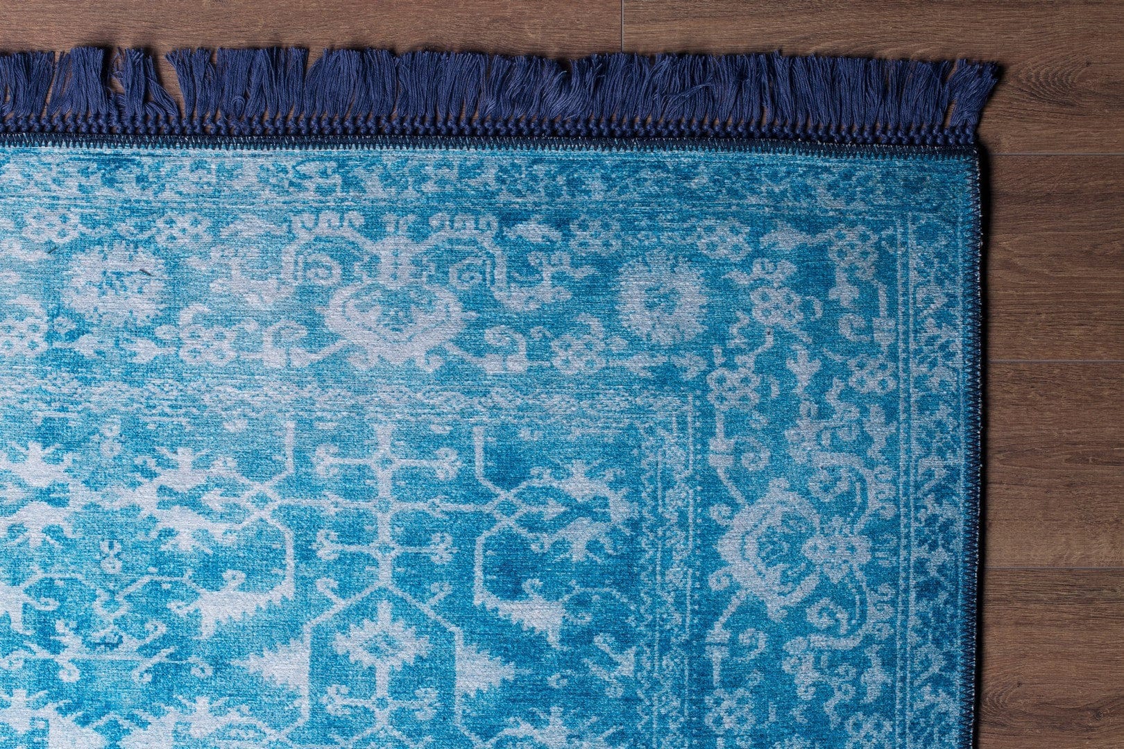 Covor FUSION CHENILLE, 75x150 cm, forma dreptunghiulara, poliester, albastru/alb, AL 135