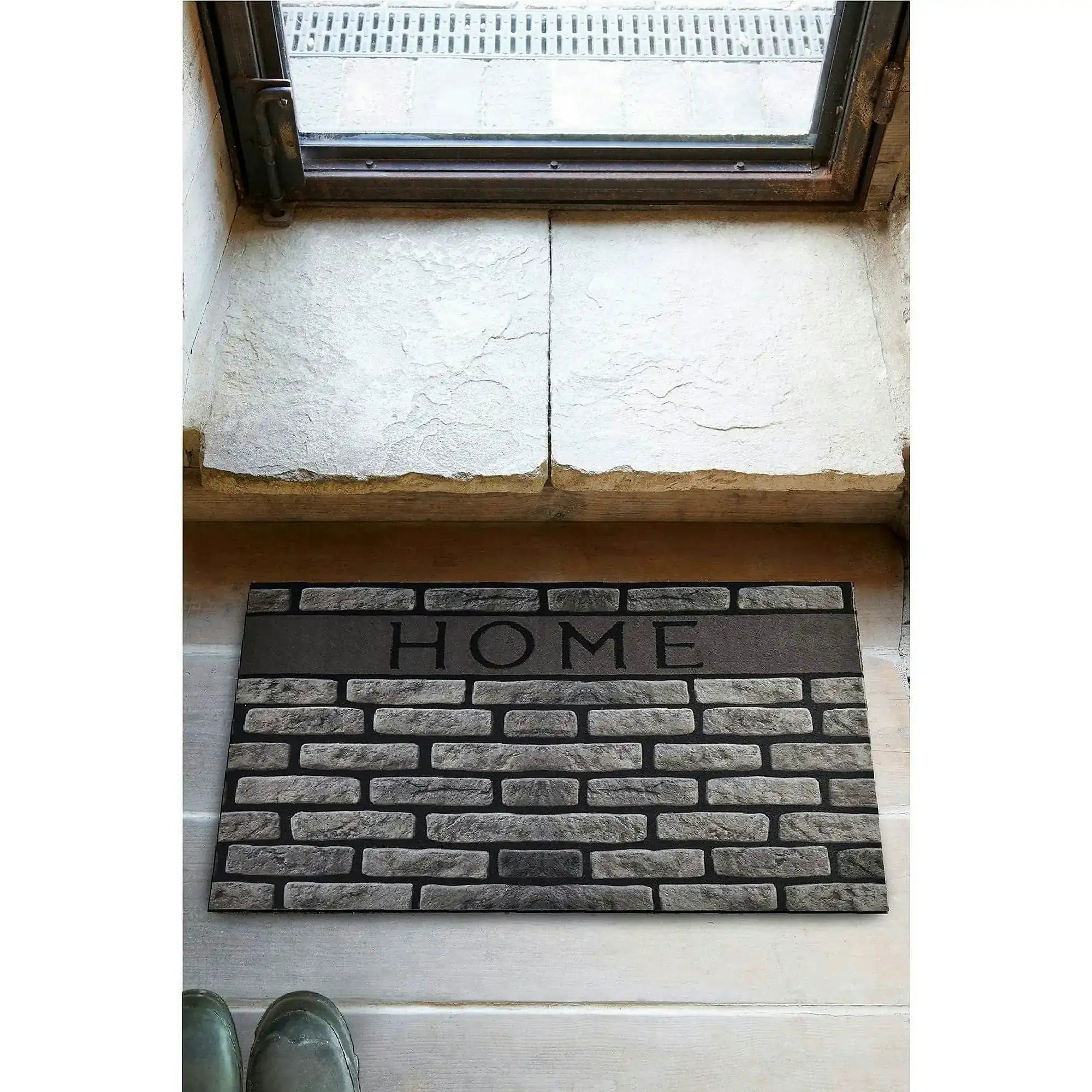 Covor HOME, 40x60 cm, forma dreptunghiulara, PVC, gri