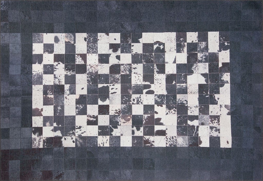 Covor JAZZ CHENILLE, 75x150 cm, forma dreptunghiulara, poliester, albastru inchis/alb, AL 155