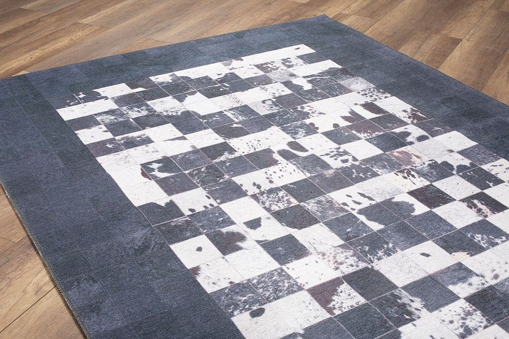 Covor JAZZ CHENILLE, 75x150 cm, forma dreptunghiulara, poliester, albastru inchis/alb, AL 155