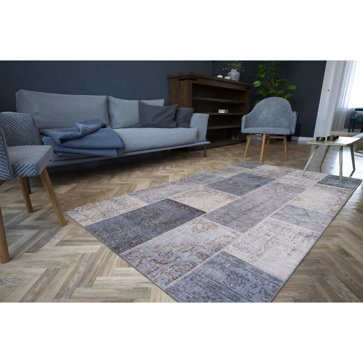 Covor JAZZ CHENILLE, 75x150 cm, forma dreptunghiulara, poliester, gri, AL 83