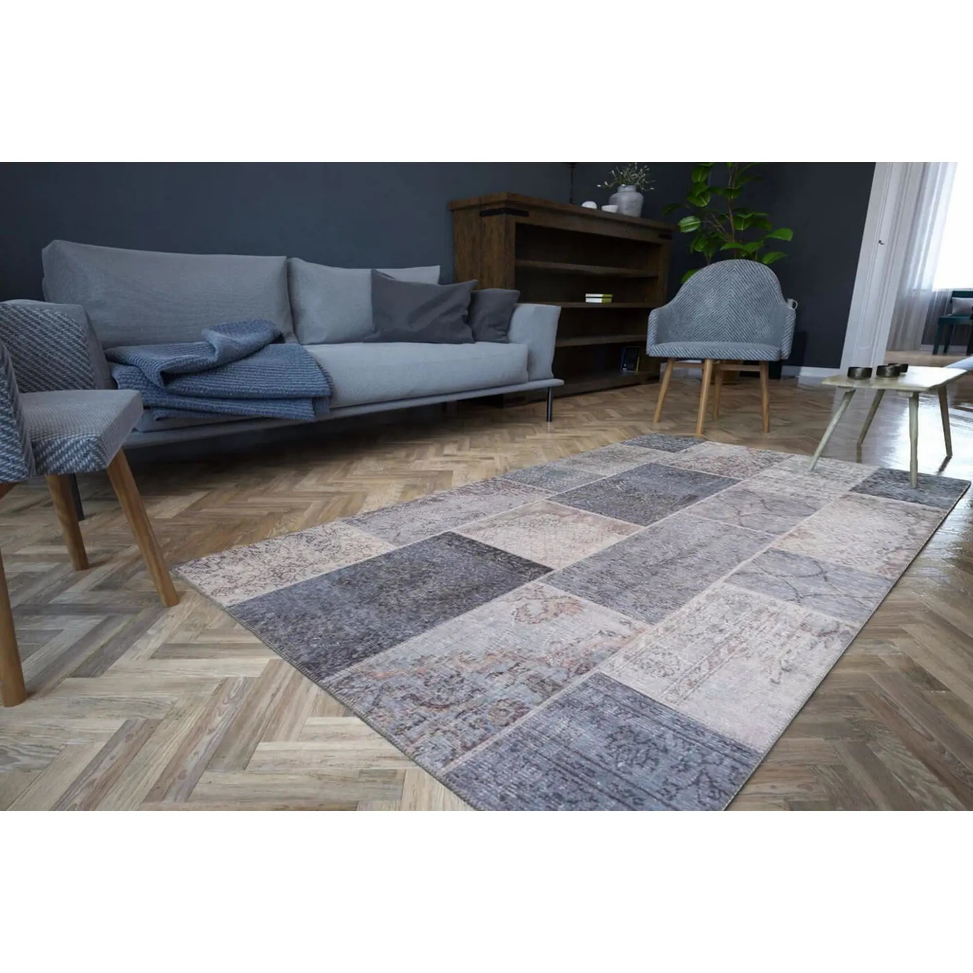 Covor JAZZ CHENILLE, 75x150 cm, forma dreptunghiulara, poliester, gri, AL 83