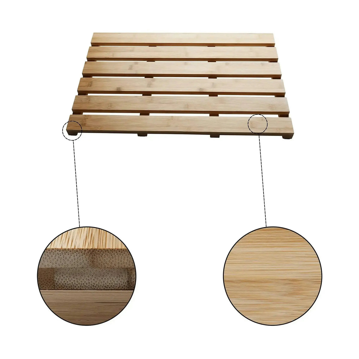 Covor KLERA, 38x59x3 cm, forma dreptunghiulara, bambus lacuit, lemn, anti-alunecare