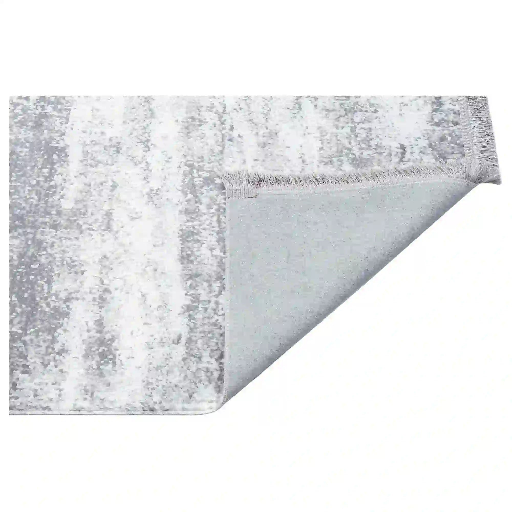 Covor living, 160x230 cm, forma dreptunghiulara, poliester/acril, alb/gri, ST 01