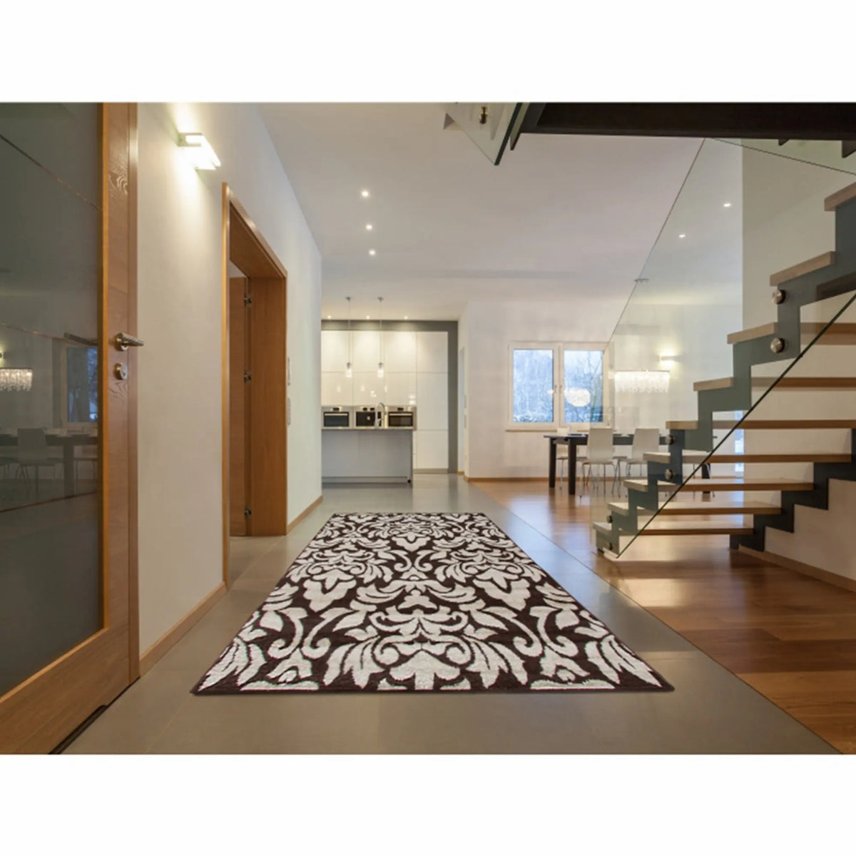 Covor LORENS, 133x190 cm, forma dreptunghiulara, polipropilena, bej/maro