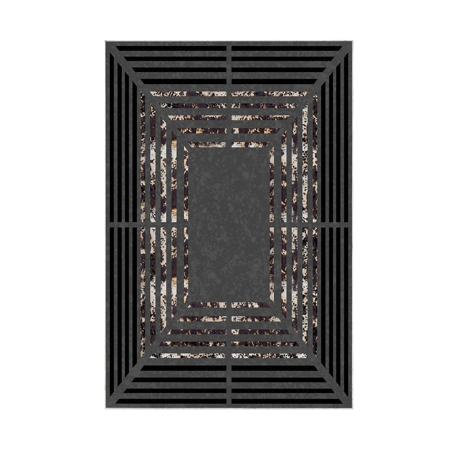 Covor M5131 - V2, 80x120 cm, forma dreptunghiulara, poliester, negru/gri antracit