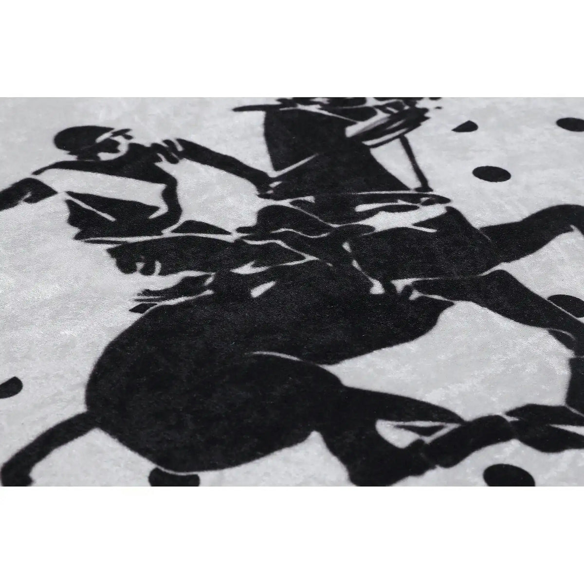Covor MARTIN, 120x180 cm, forma dreptunghiulara, poliester/tesatura de catifea, negru/alb