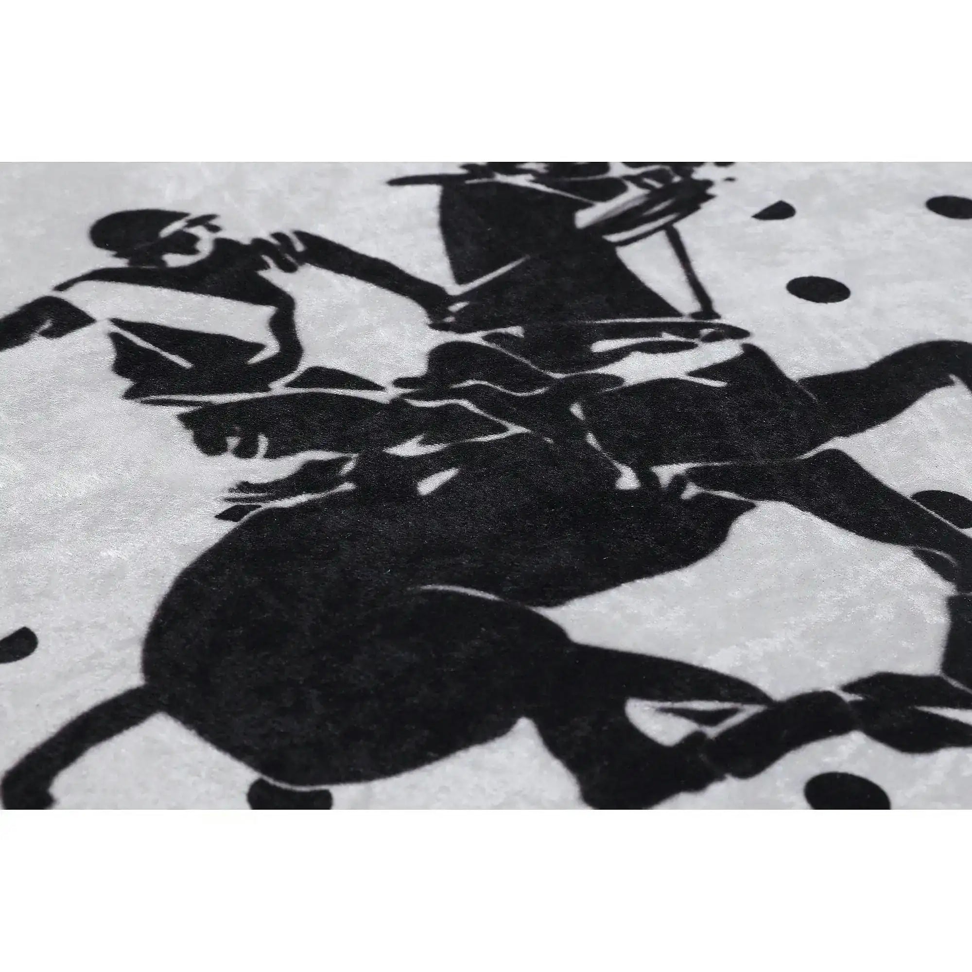 Covor MARTIN, 120x180 cm, forma dreptunghiulara, poliester/tesatura de catifea, negru/alb