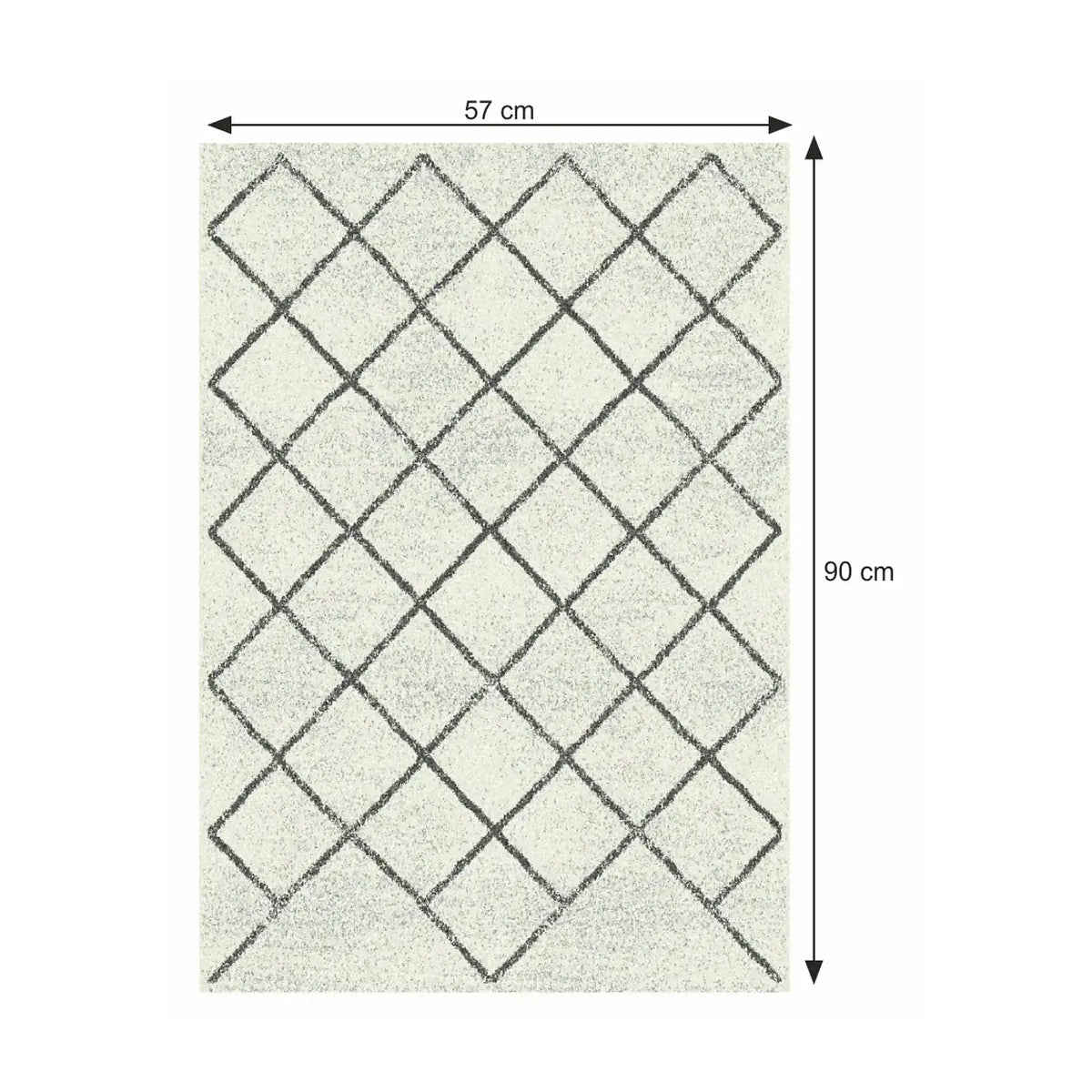 Covor MATES TYP 2, 57x90 cm, forma dreptunghiulara, poliester, bej/negru