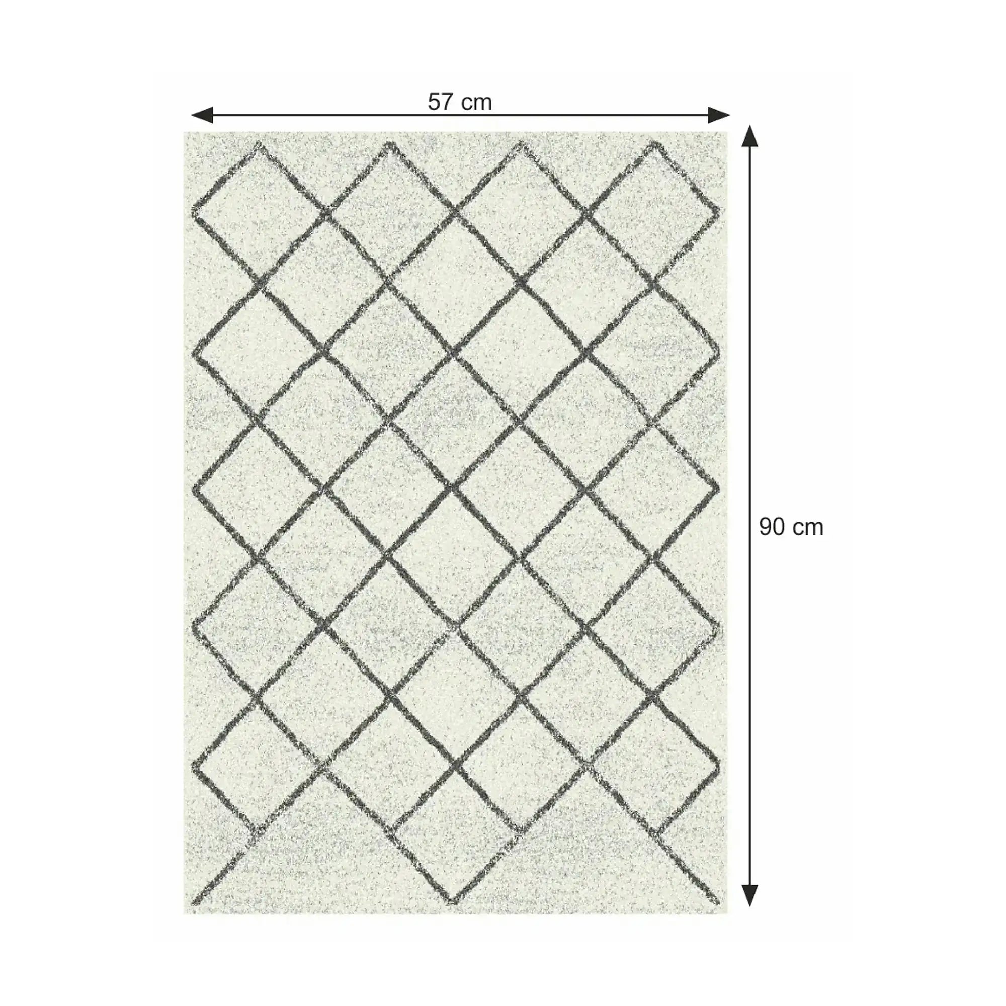 Covor MATES TYP 2, 57x90 cm, forma dreptunghiulara, poliester, bej/negru