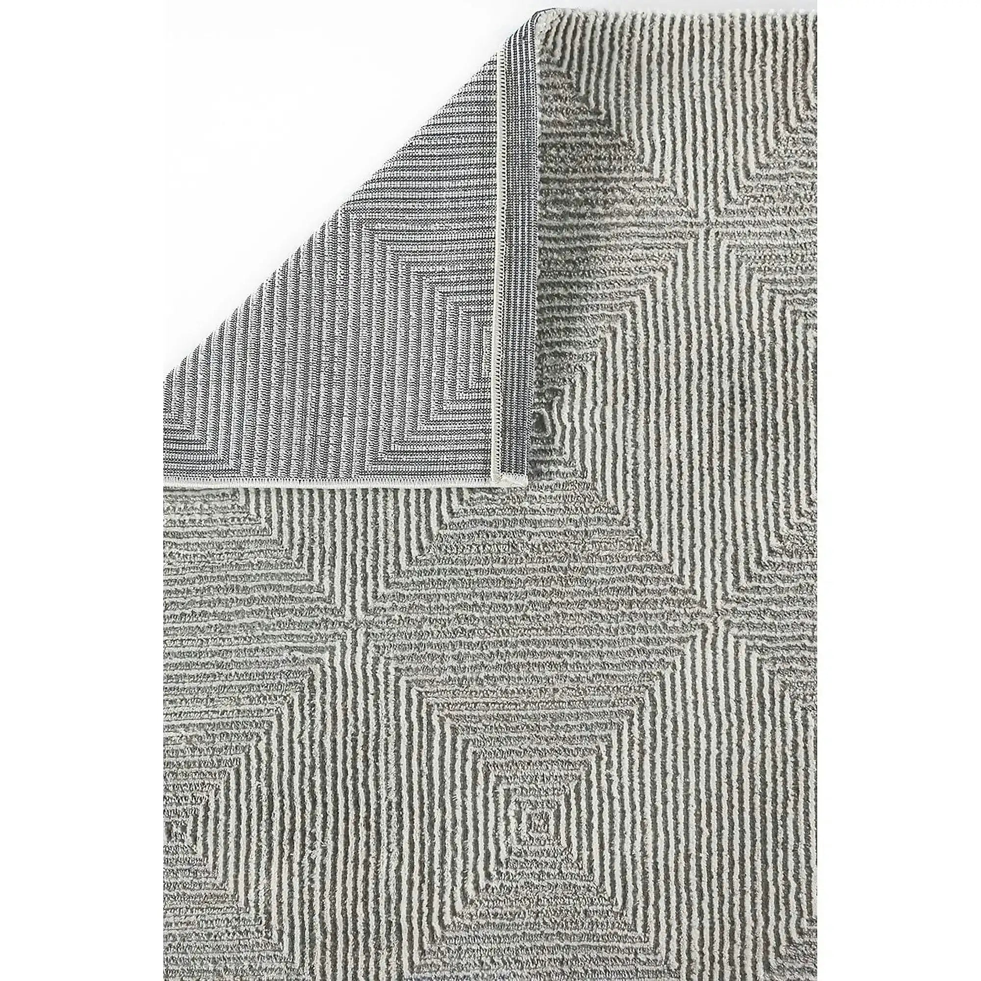 Covor MOTTO, 120x180 cm, forma dreptunghiulara, poliester, gri, 4586