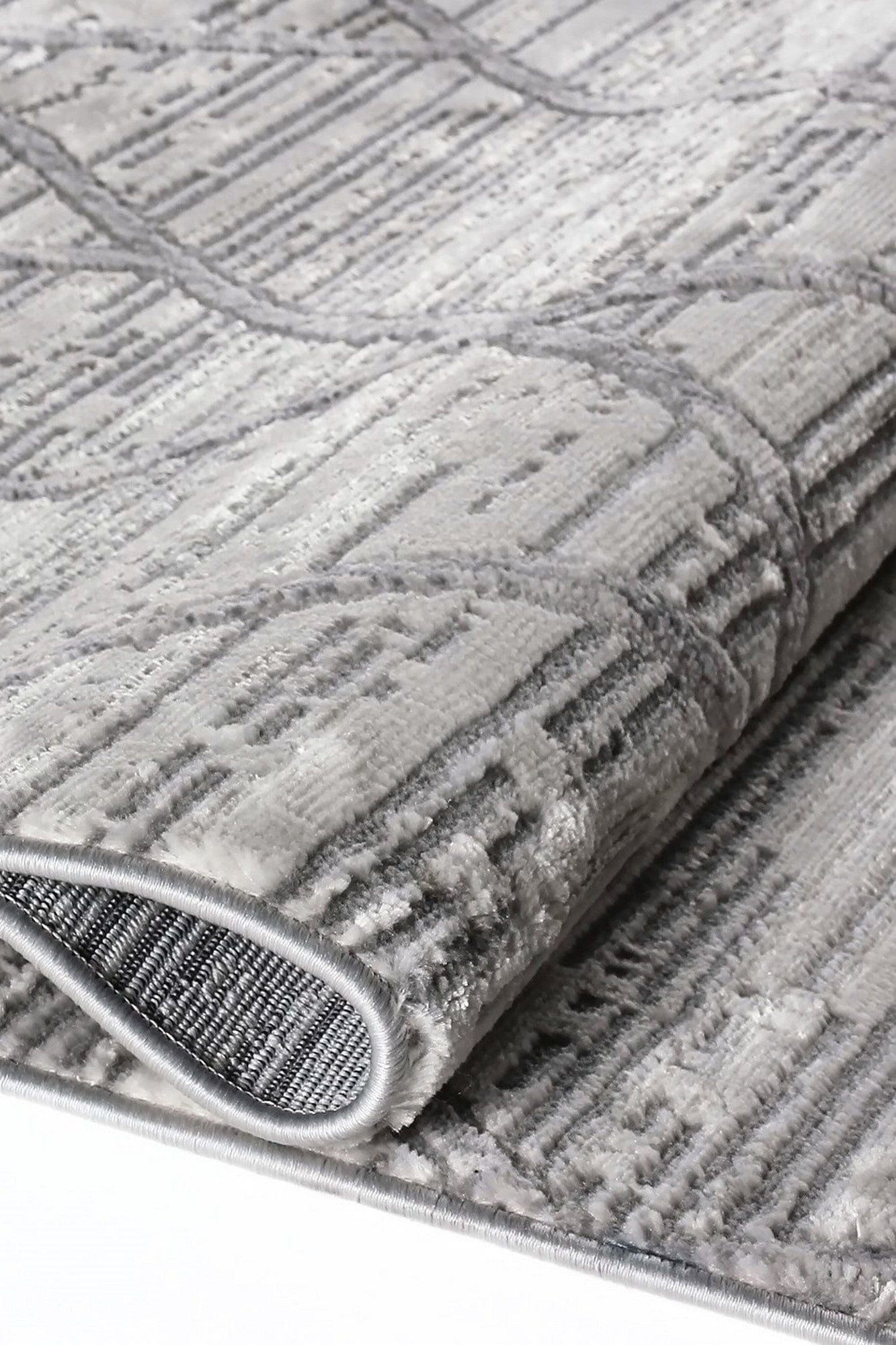 Covor MOTTO, 80x300 cm, forma dreptunghiulara, poliester, gri, 4587